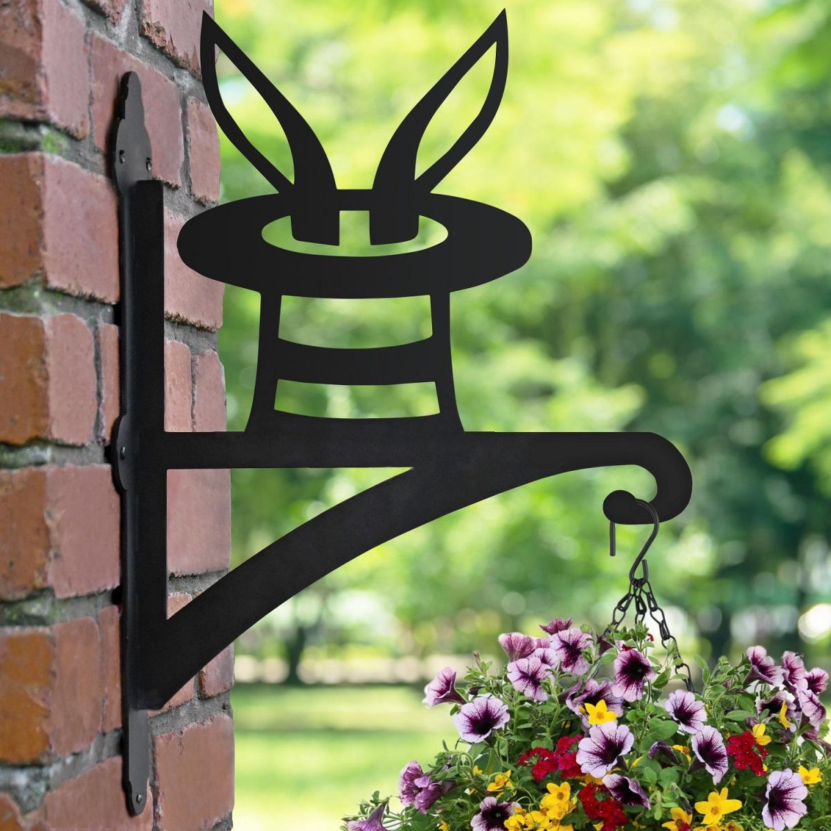 Rabbit in a Hat Magician Hanging Basket Bracket 