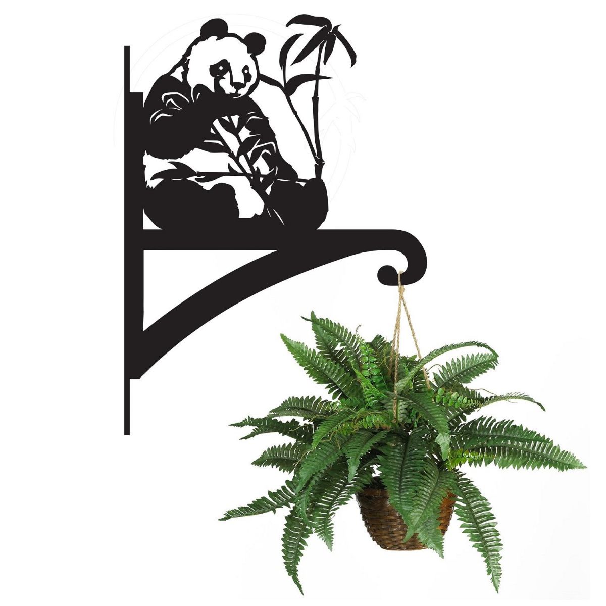 Panda Hanging Basket Bracket Holding a Plant