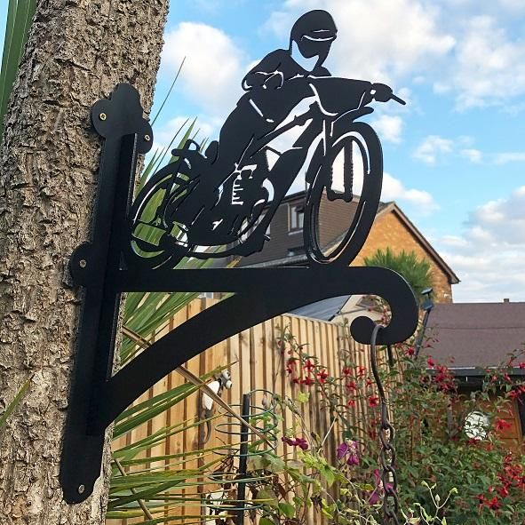 Close-Up Motor Racing Hanging Basket Bracket In-Situ