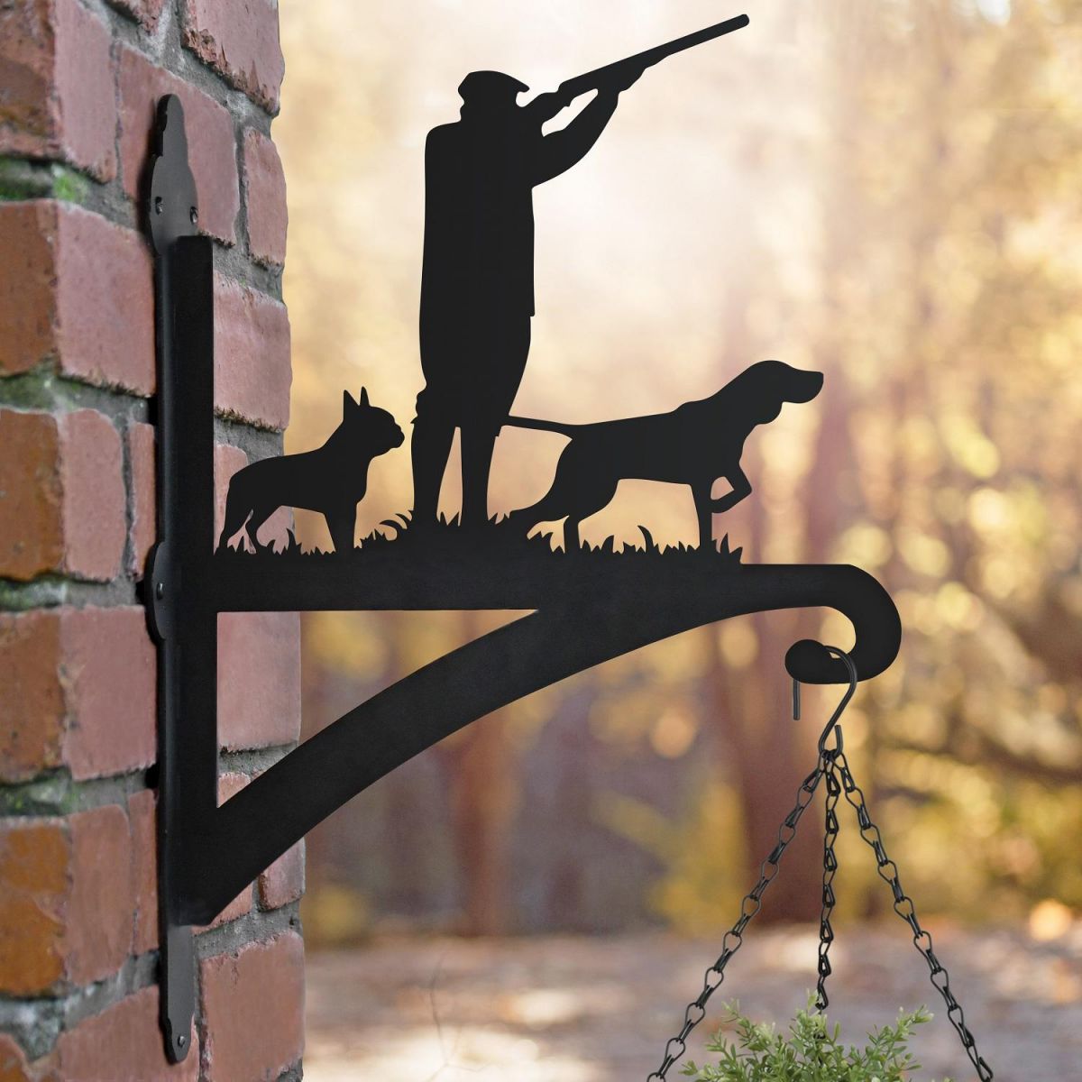 Game Season "Boston Terrier" Iron Hanging Basket Bracket