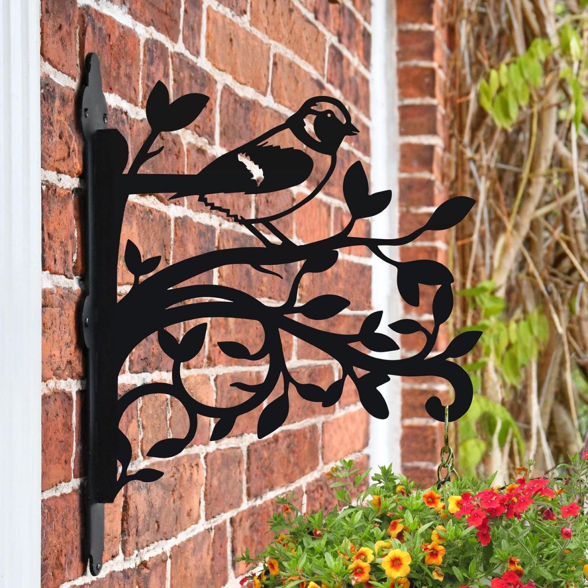 Sparrow in Branches Hanging Basket Bracket