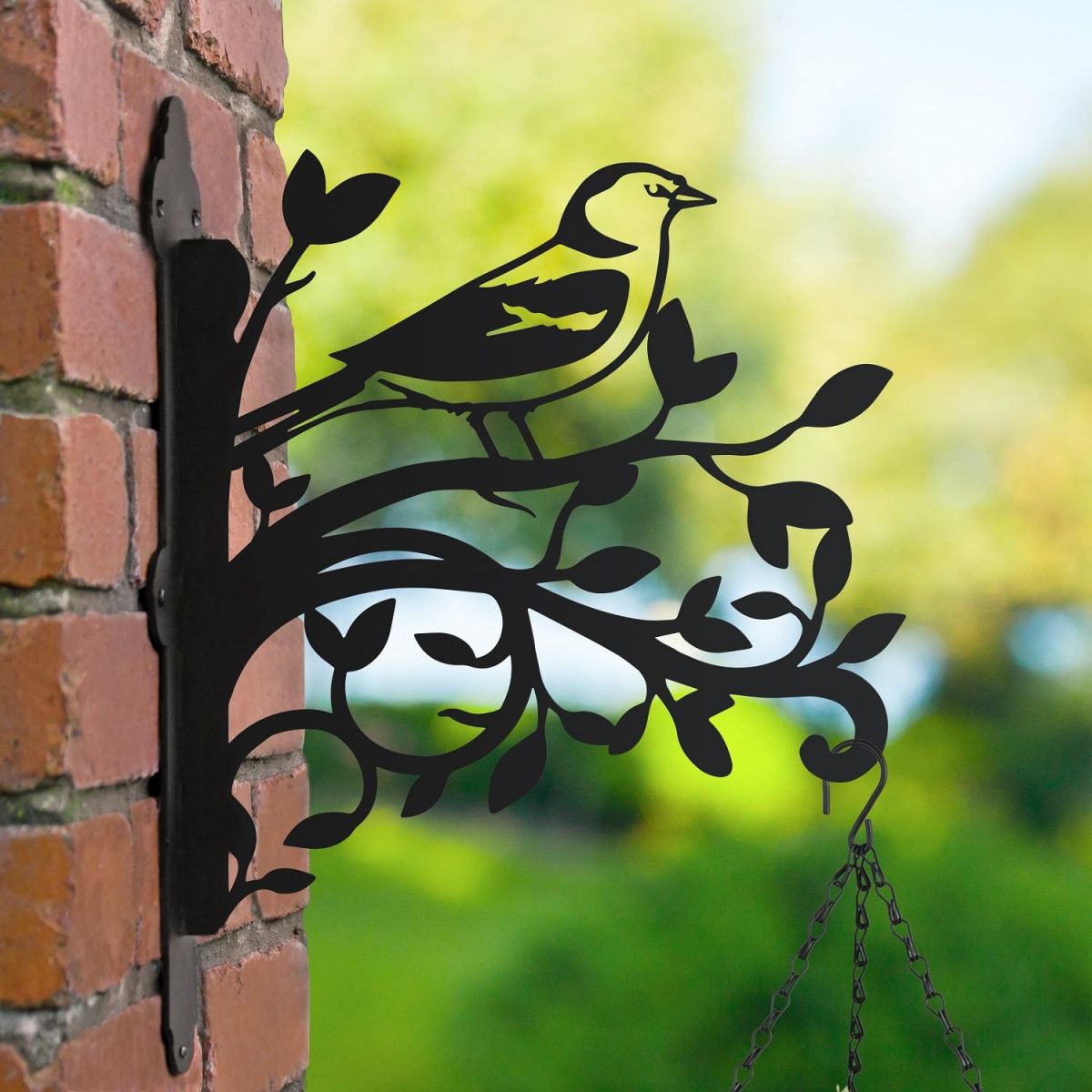 Chaffinch & Branches Hanging Basket Bracket Outside 