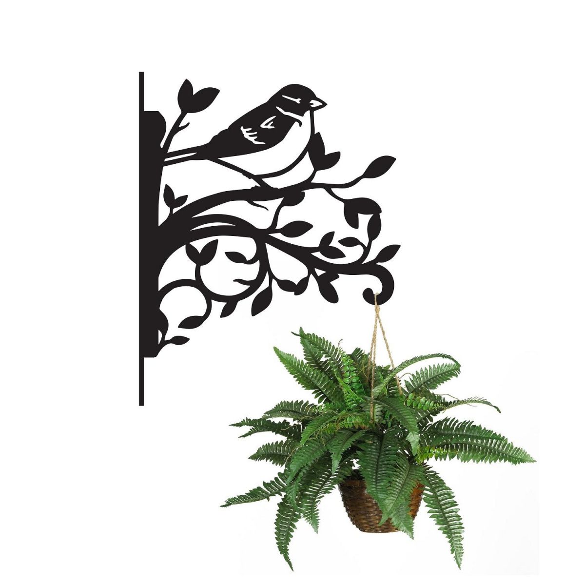 House Sparrow on Branches Hanging Basket Bracket 