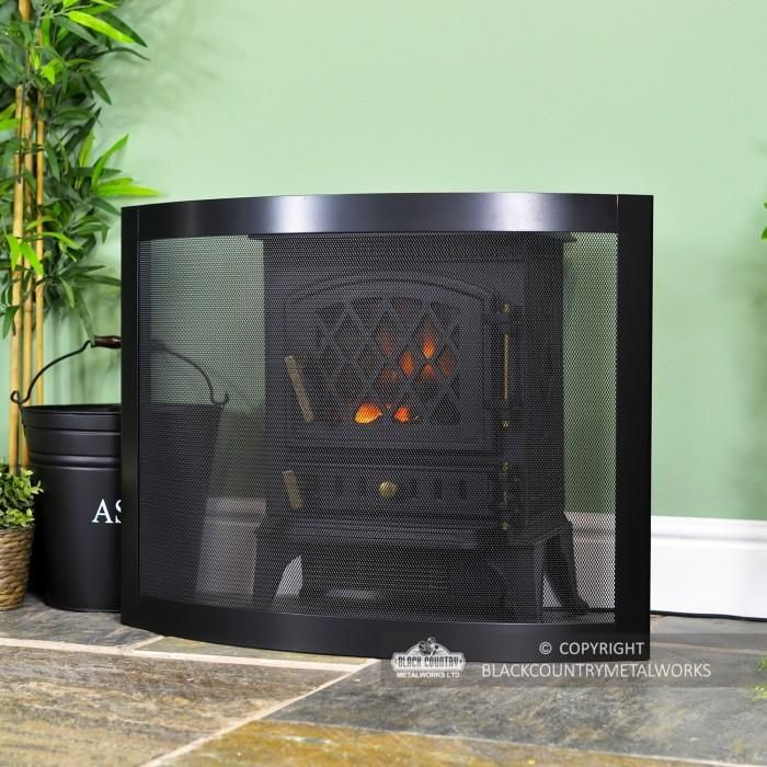 "Carrowdrock" Contemporary Curved Bespoke Fire Guard in Situ