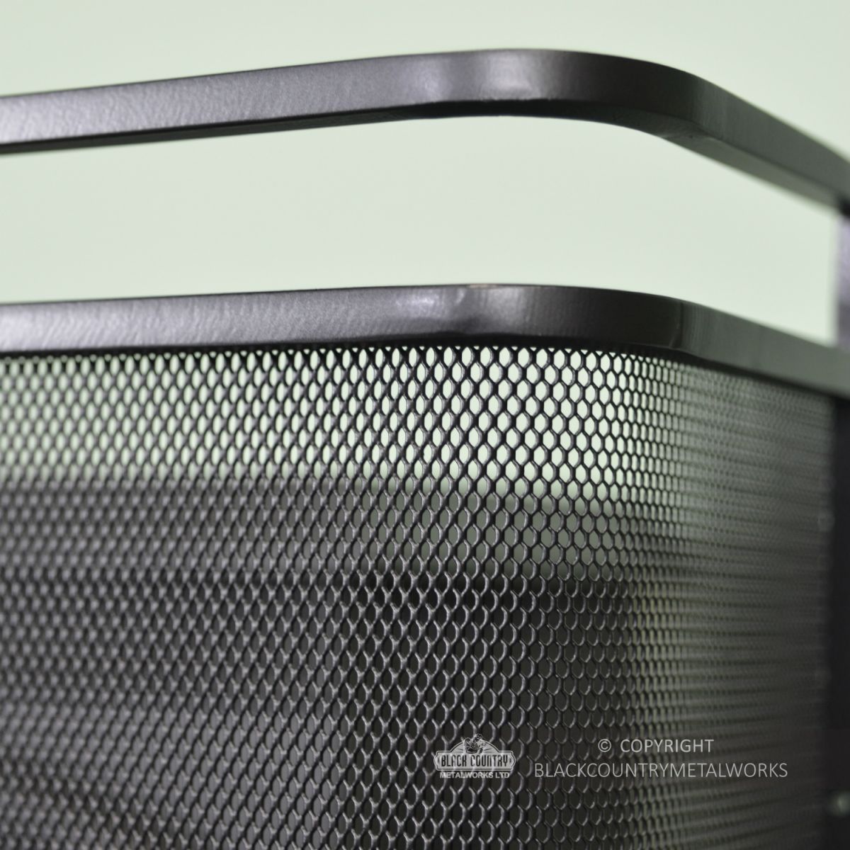 Black Railed Single Panel Fire Guard