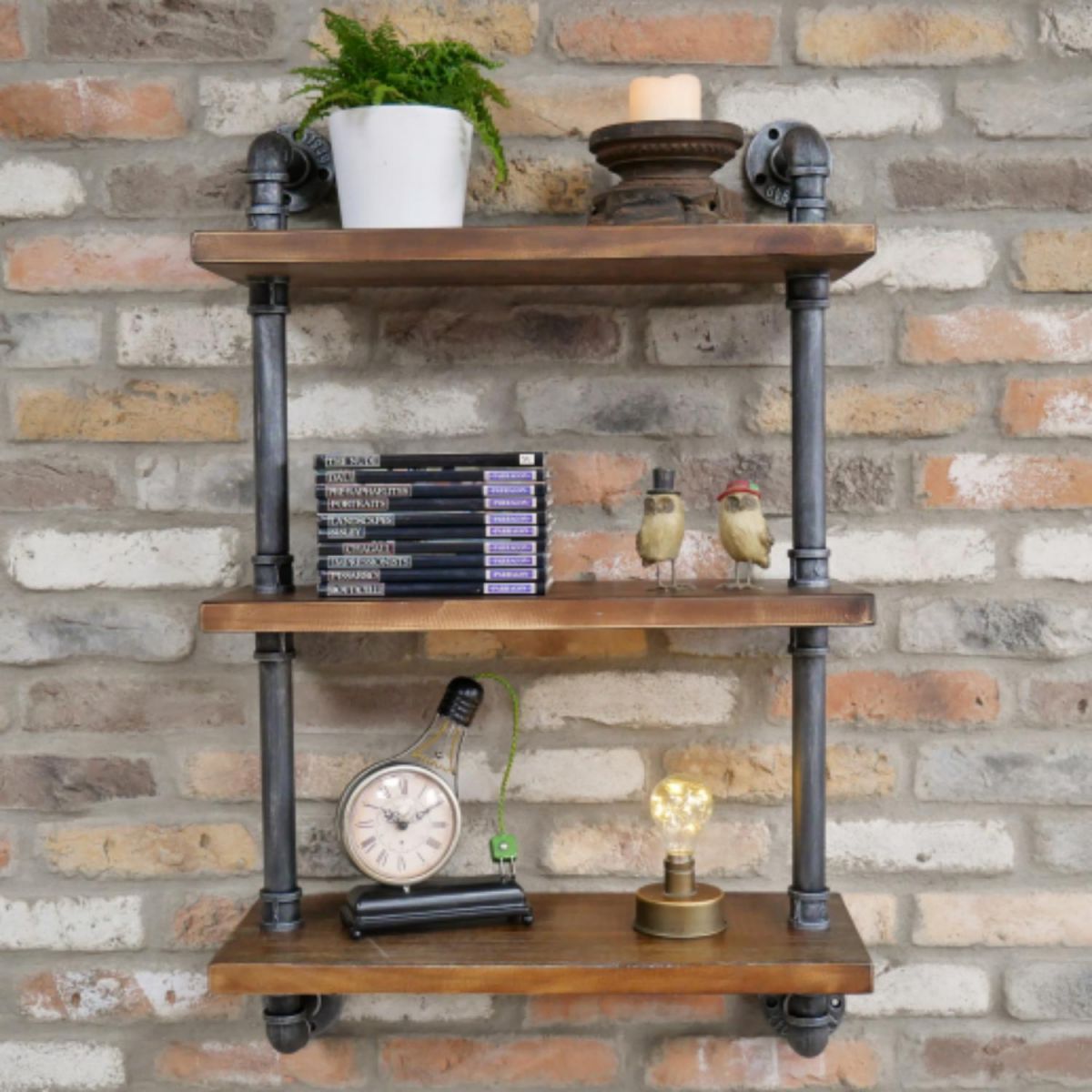 Industrial Pipe Wall Shelves Black Country Metalworks