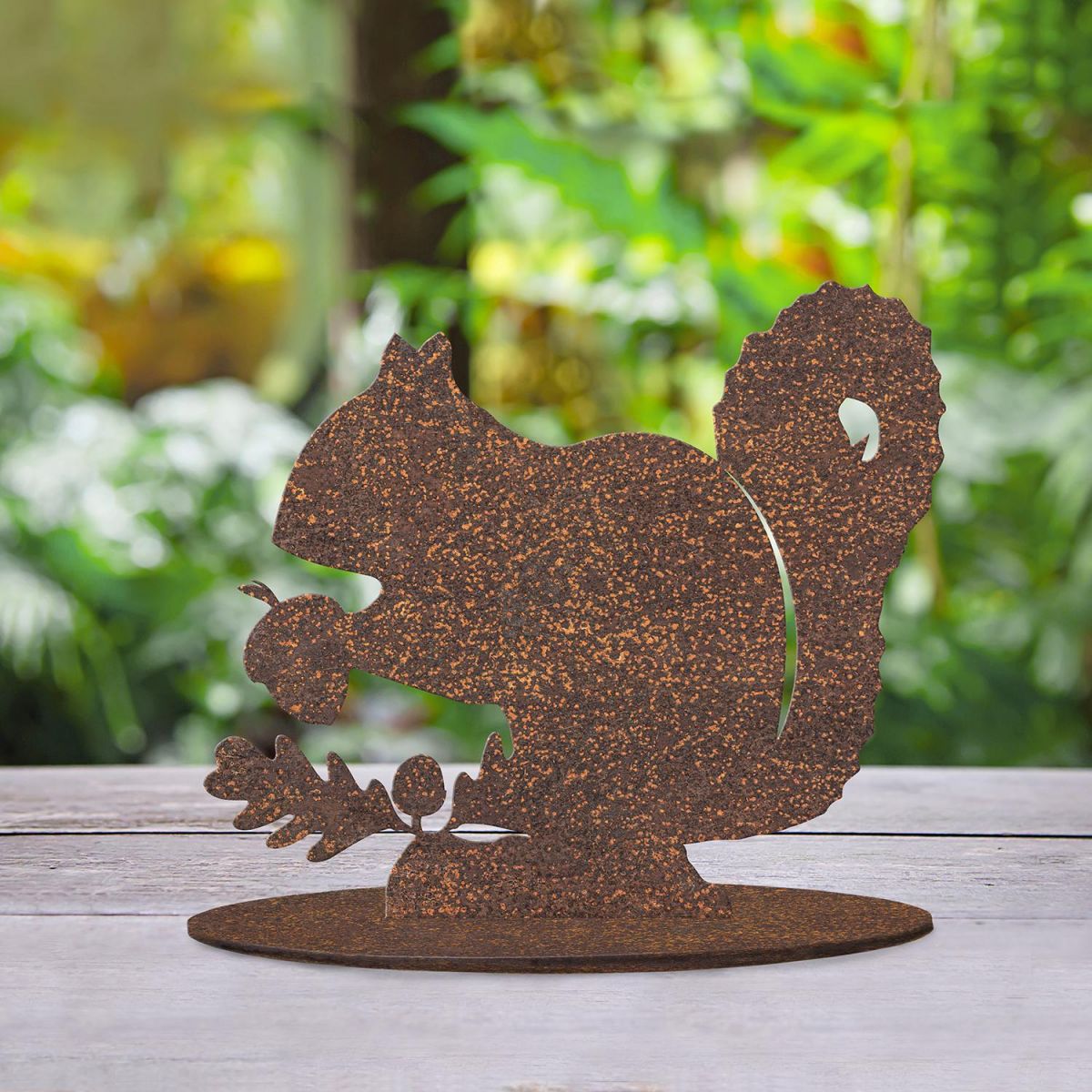 Rustic Squirrel Silhouette Ornament Created From Steel