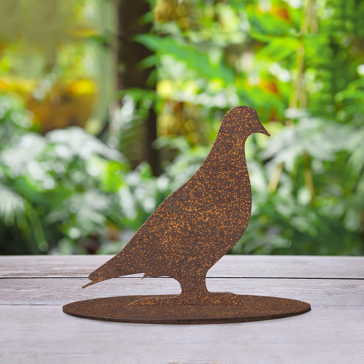  Pigeon Rustic Garden Silhouette Ornament Created From Steel