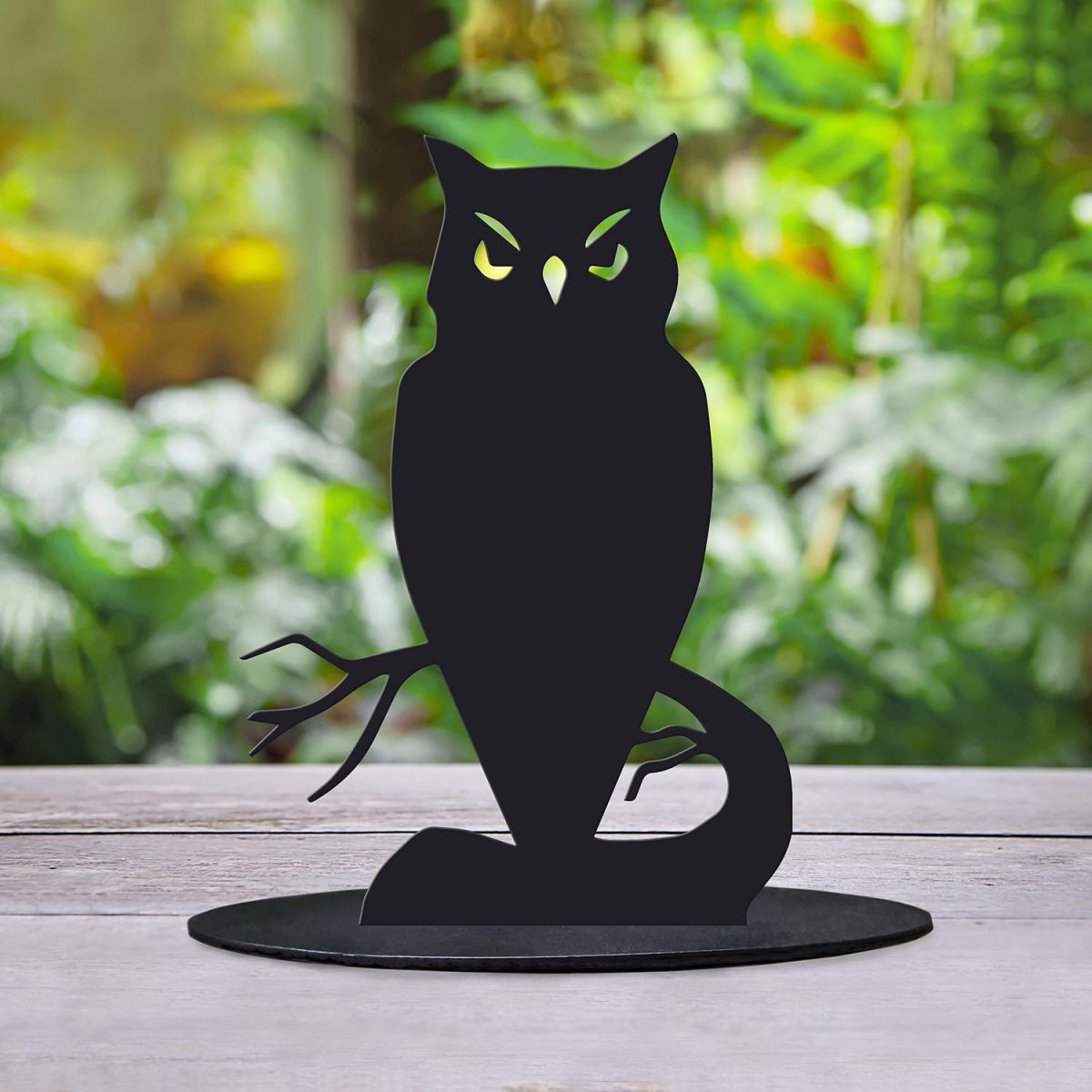 Black Owl Silhouette Ornament Created From Steel