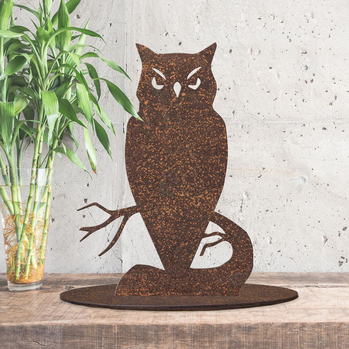Rustic Owl Silhouette Ornament in Side in the Conservatory 