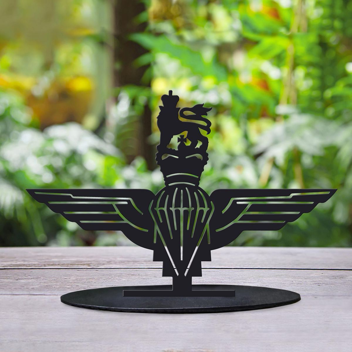 Black British Parachute Regiment Silhouette Ornament Created From Steel