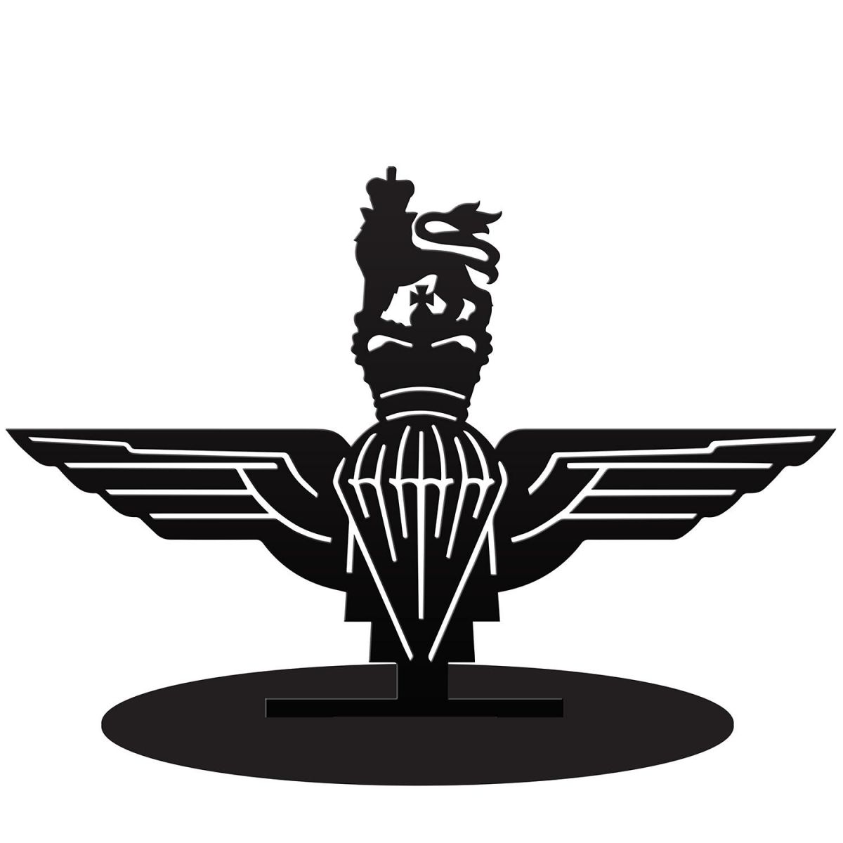 British Parachute Regiment Silhouette Ornament in a Black Finish
