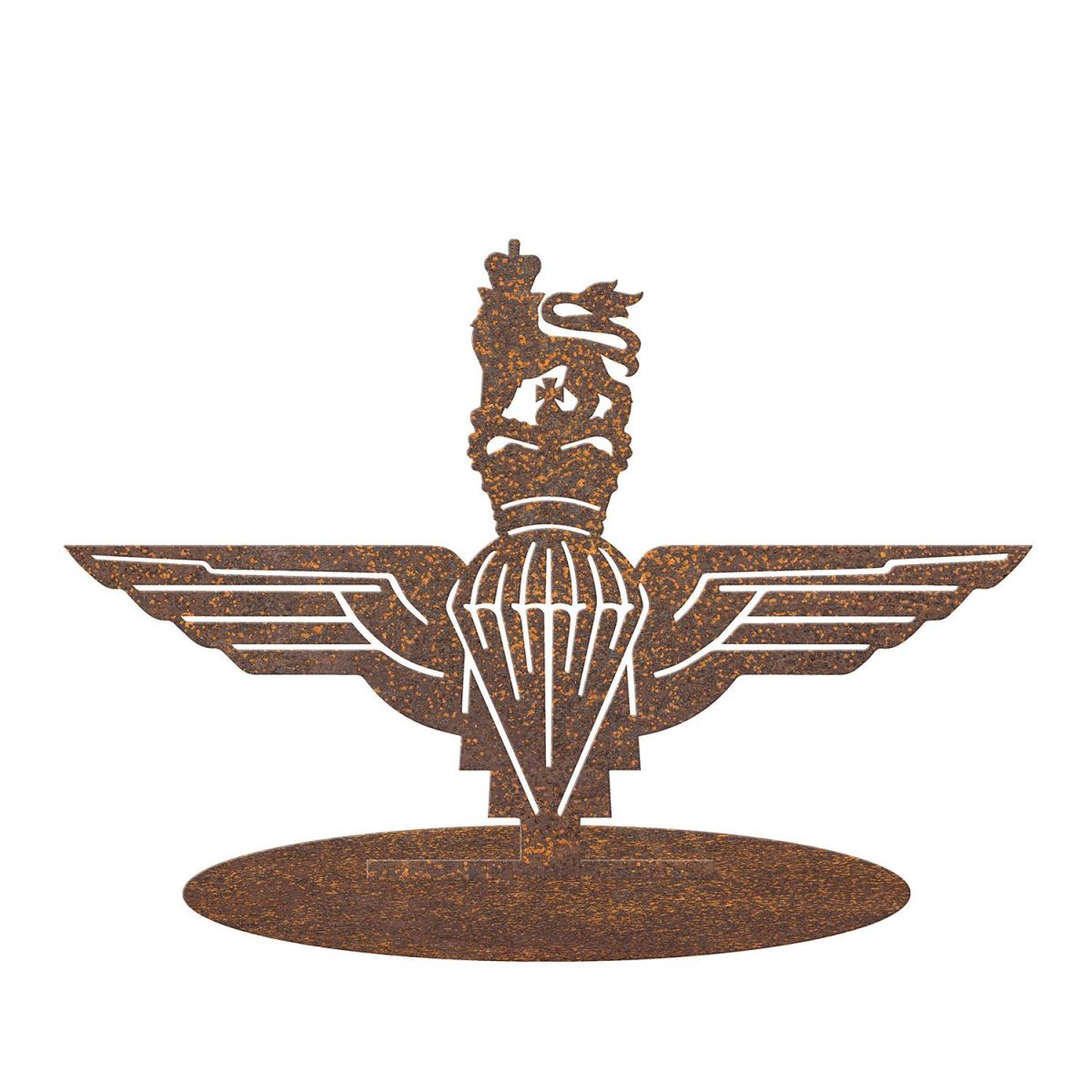 British Parachute Regiment Silhouette Ornament in a Rustic Finish