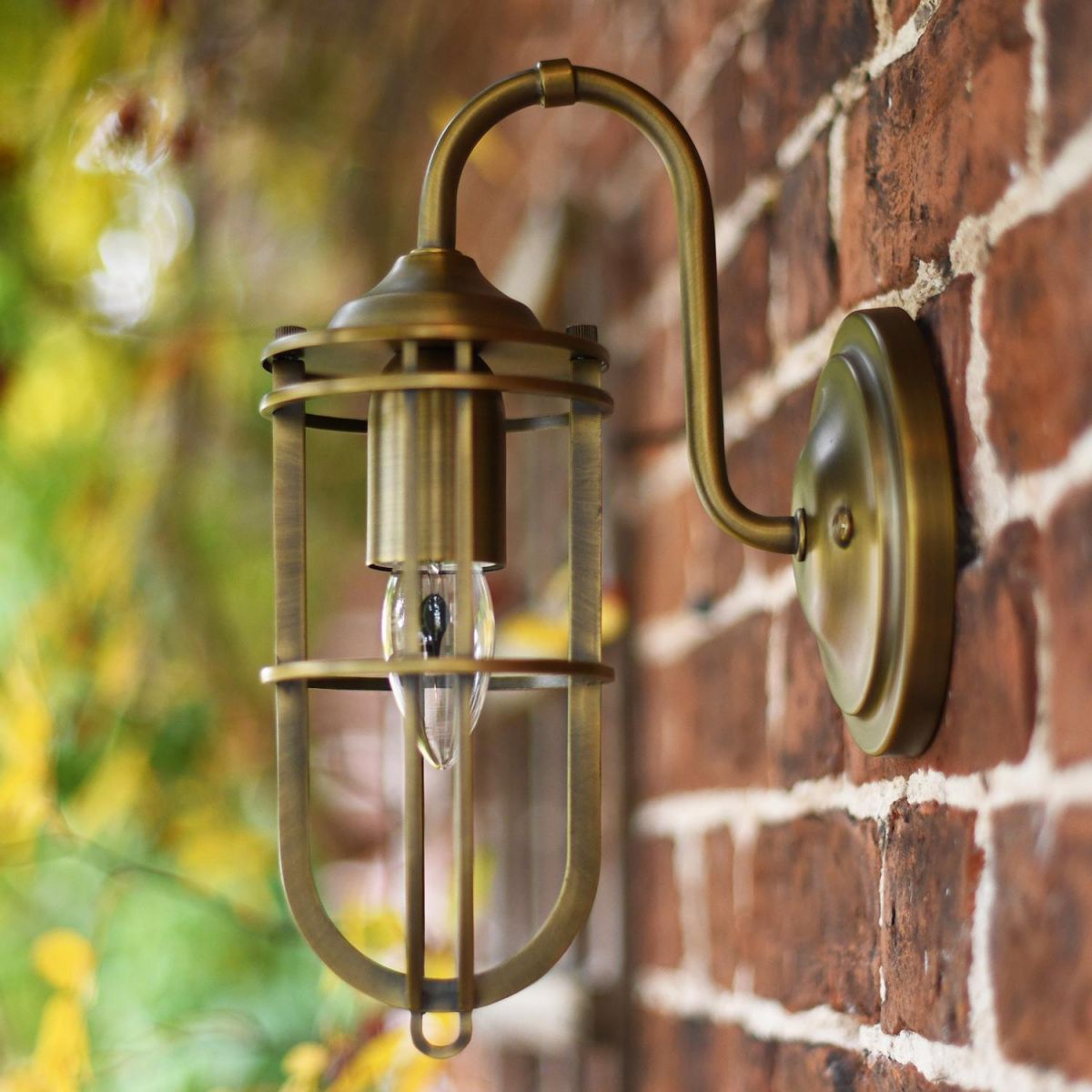 Beautiful Antique Brass Caged wall lantern