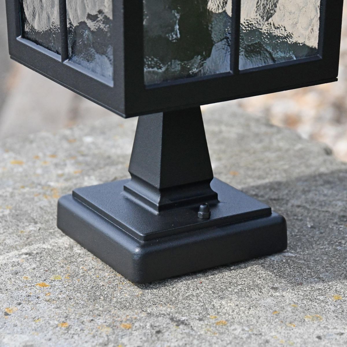 Close up of square base