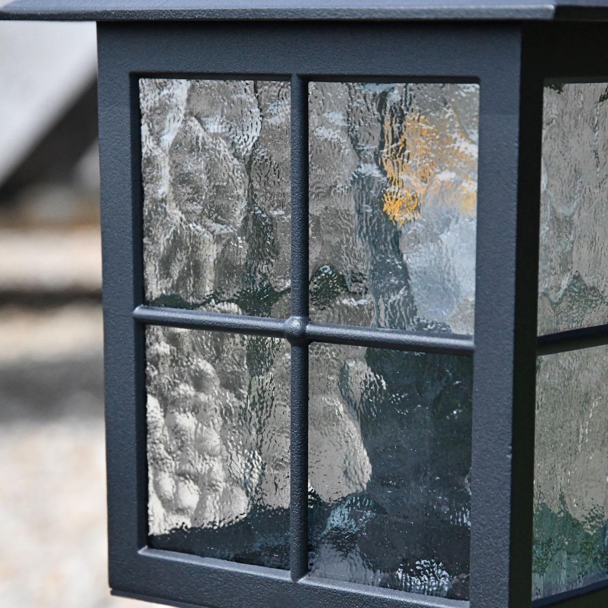 Close up of textured window pane 
