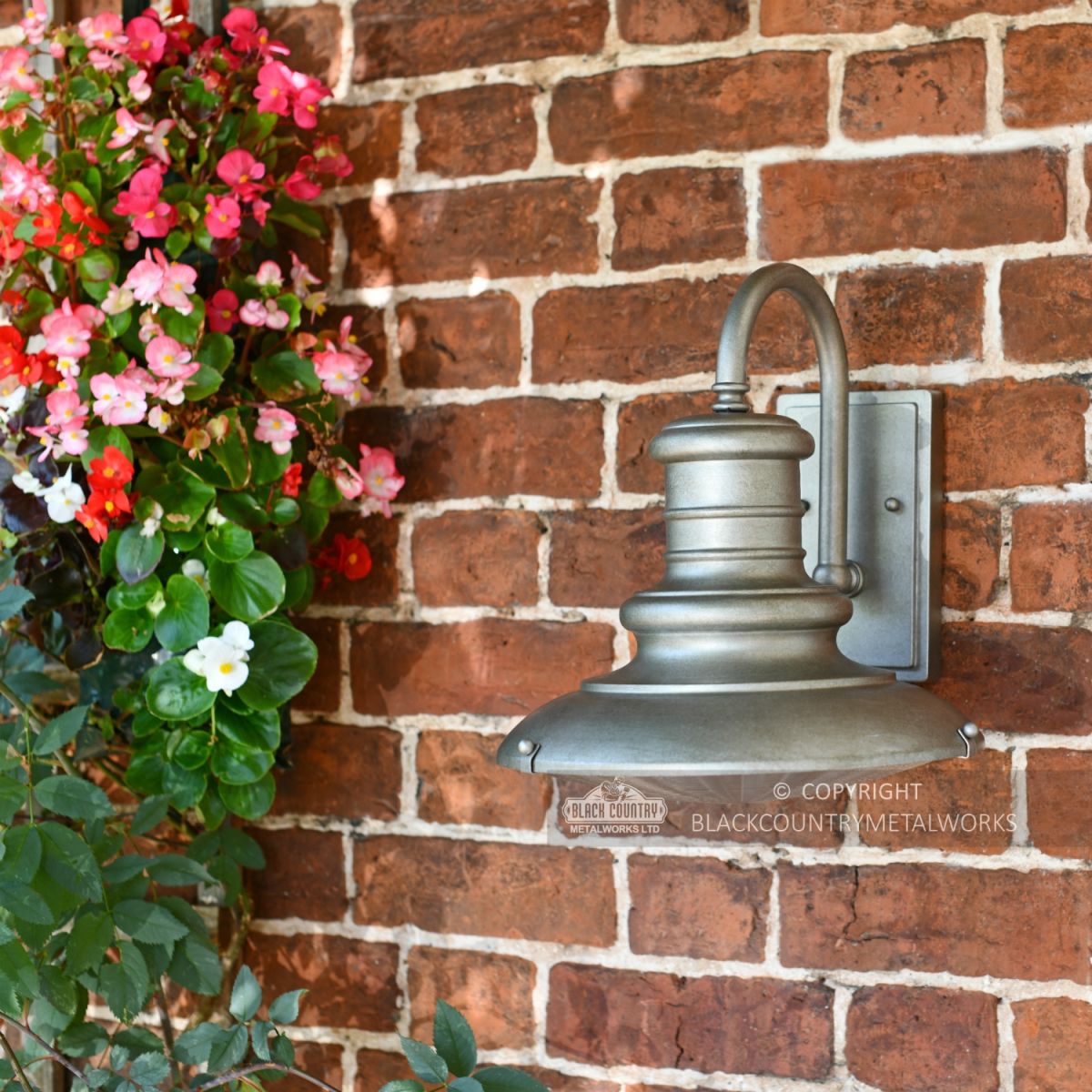 "Redding" Traditional Silver Railway Style Medium Wall Light 