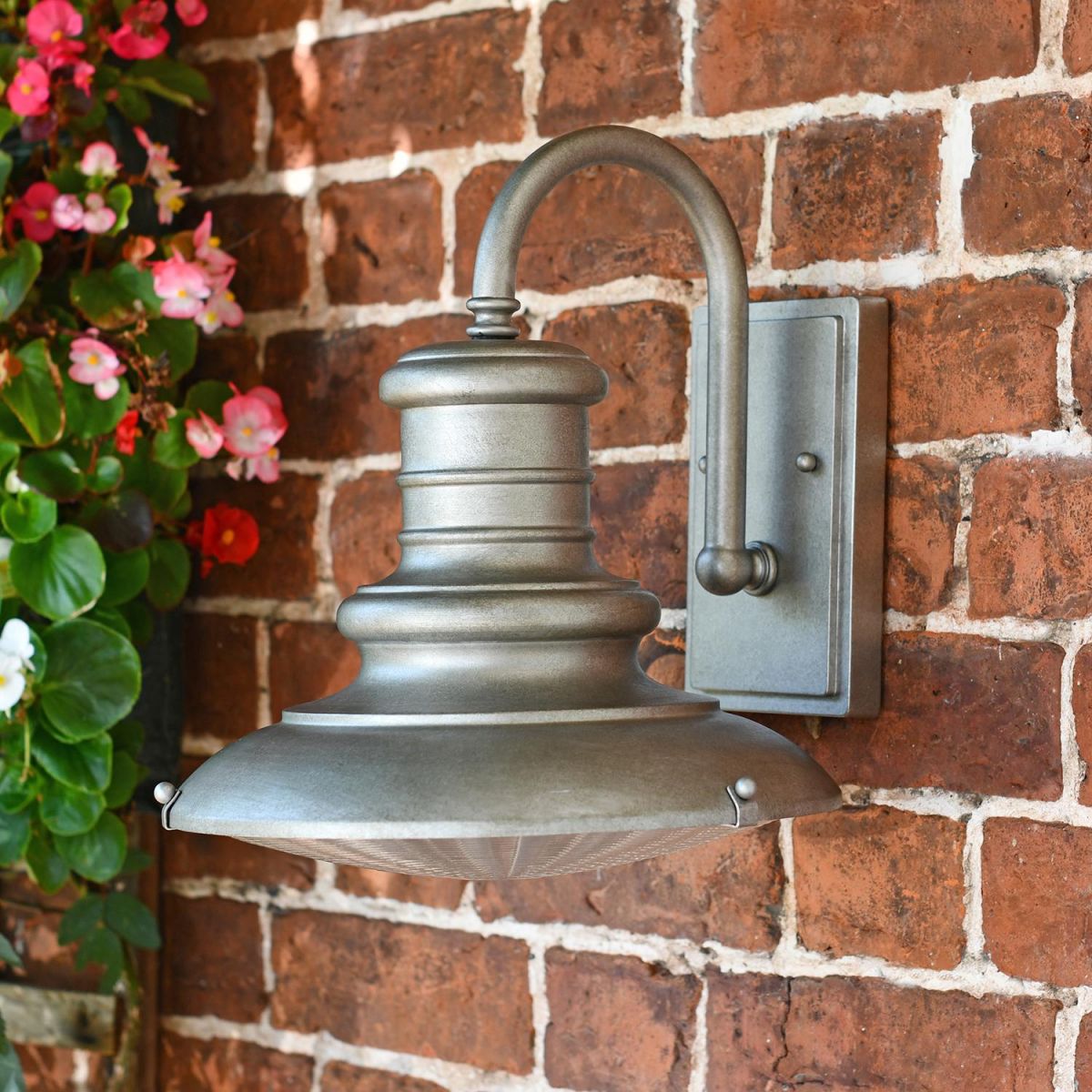 "Redding" Traditional Silver Railway Style Medium Wall Light 