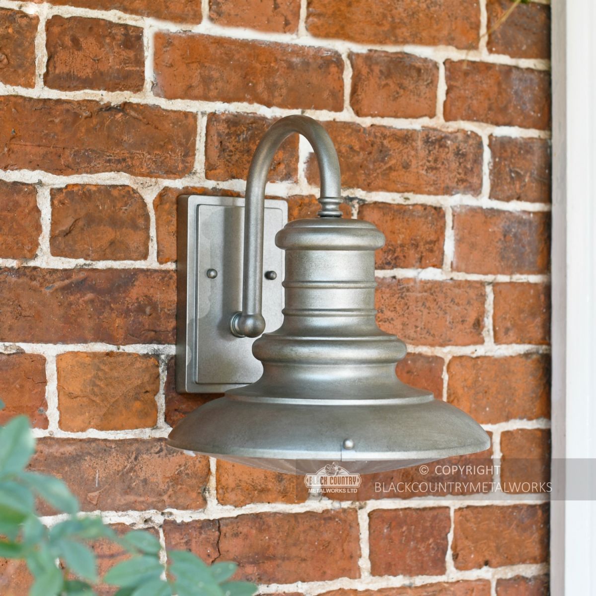 "Redding" Traditional Silver Railway Style Medium Wall Light 