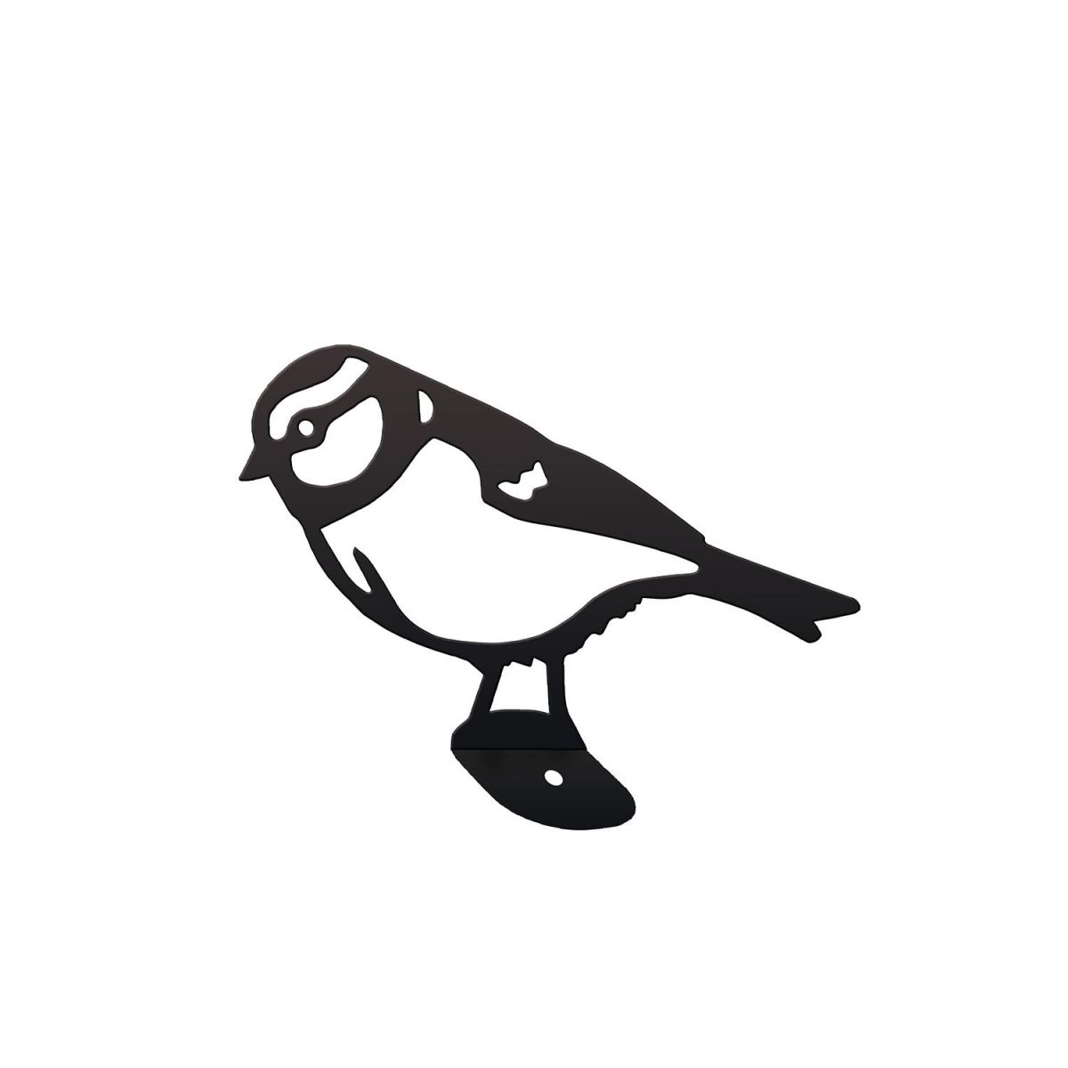 Blue Tit Black Fence Topper in Black