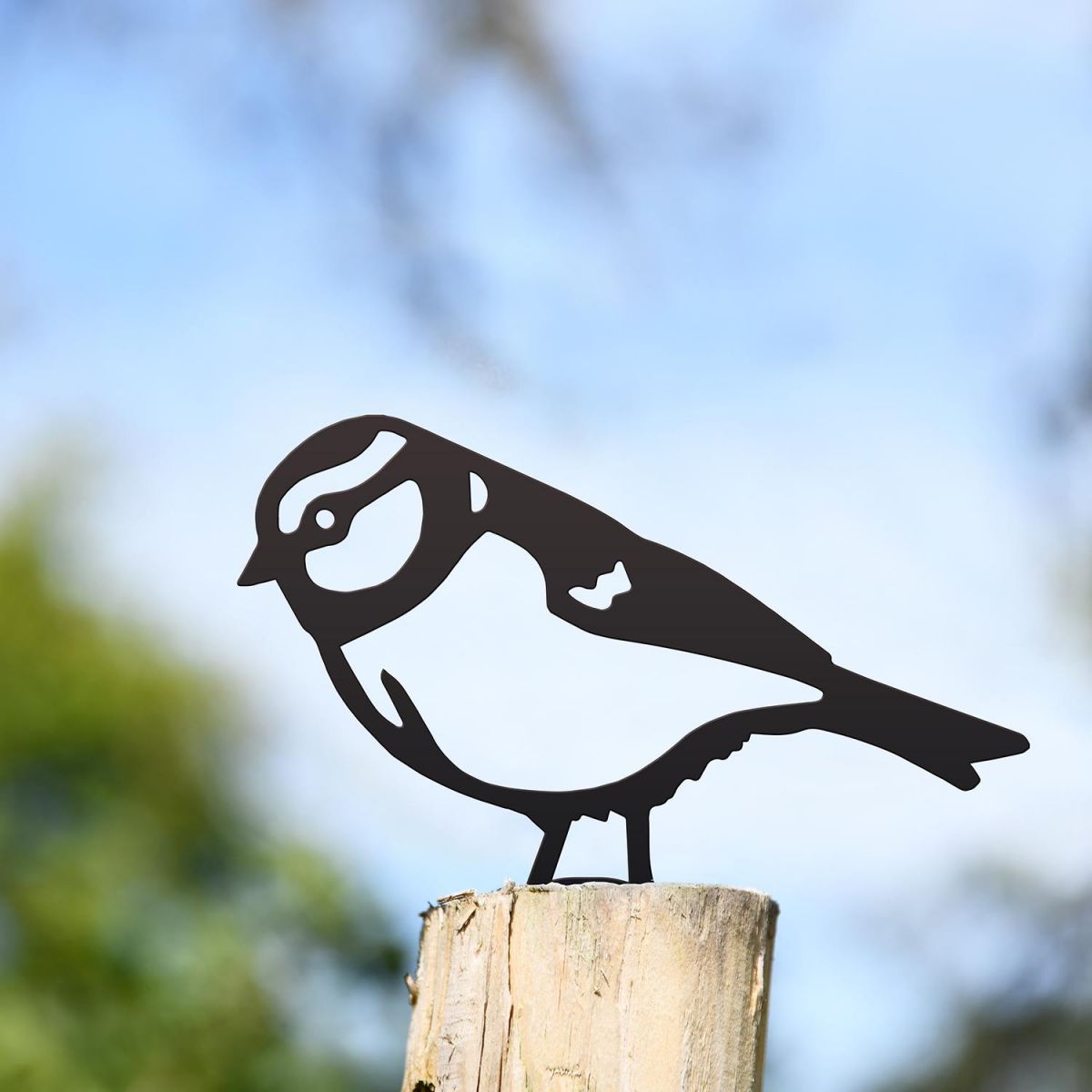 Blue Tit Fence Topper in Use on the Top of a Fence