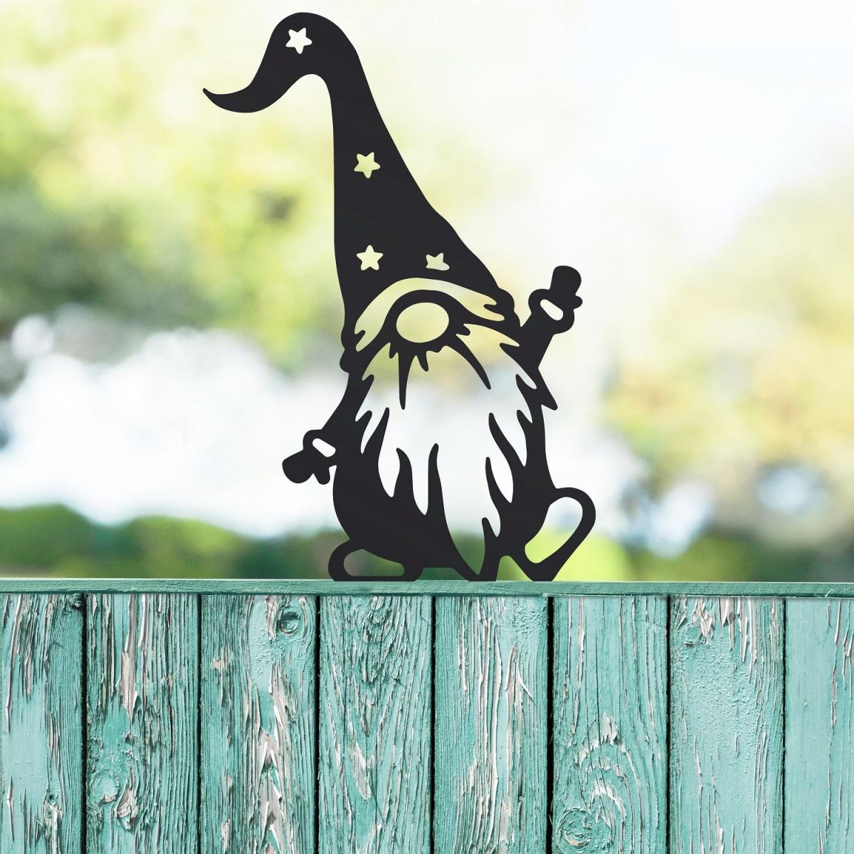 Black Gonk with Star Hat Fence Topper