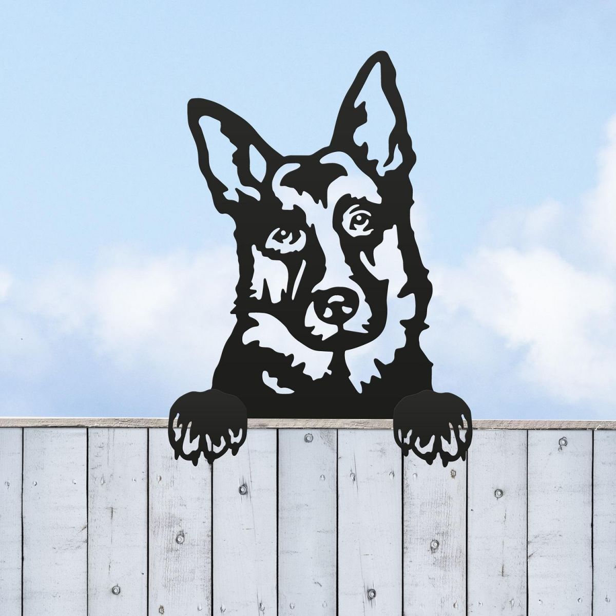 Fence Topper Black German Shepherd