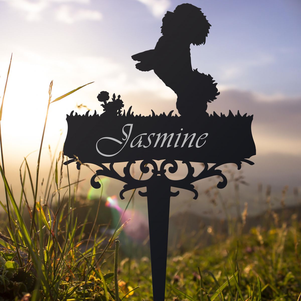 Bichon Frise Memorial Ground Spike with Personalisation 