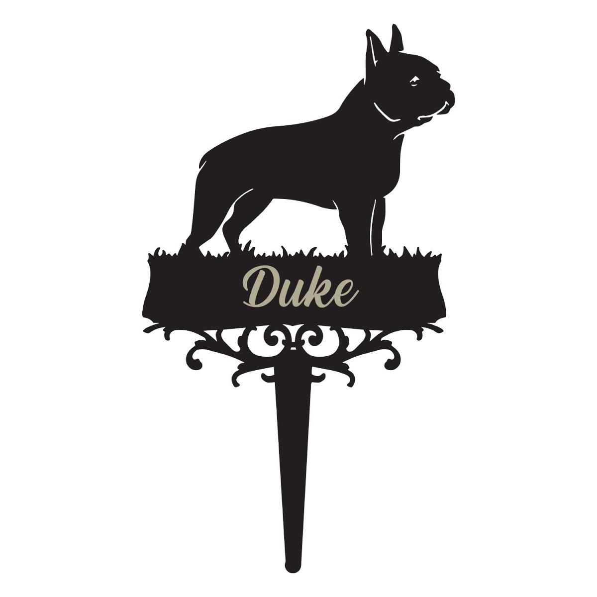 Boston Terrier Memorial Ground Spike 