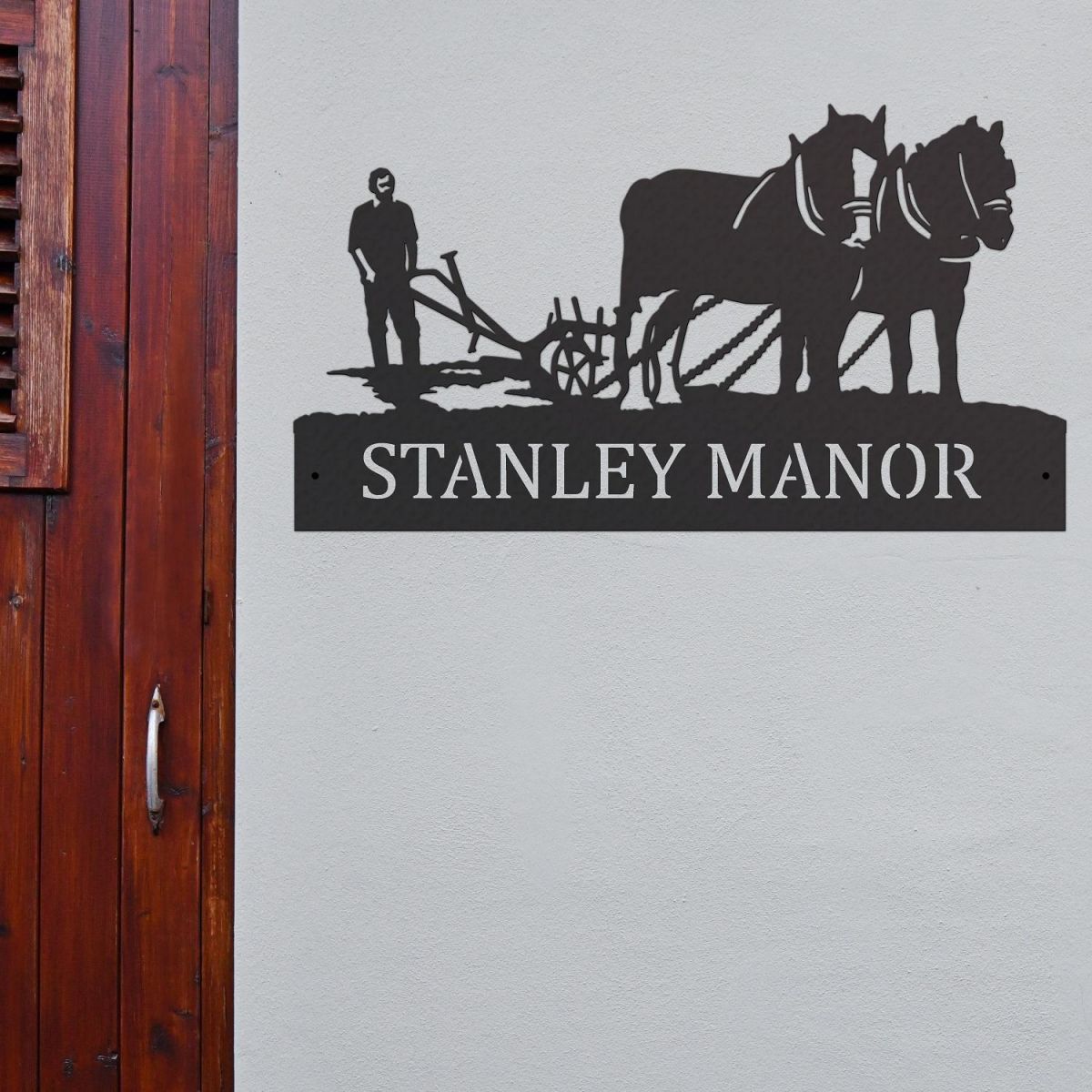 Horse & Plough House Name Sign in Situ 