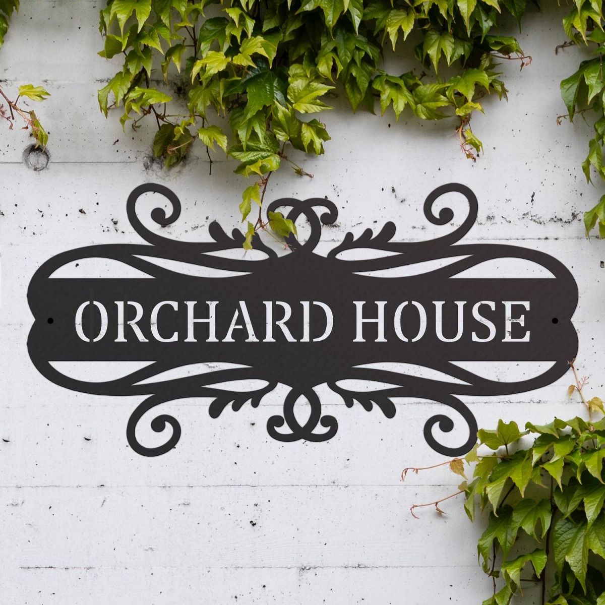 House Name Sign with Scroll Work 