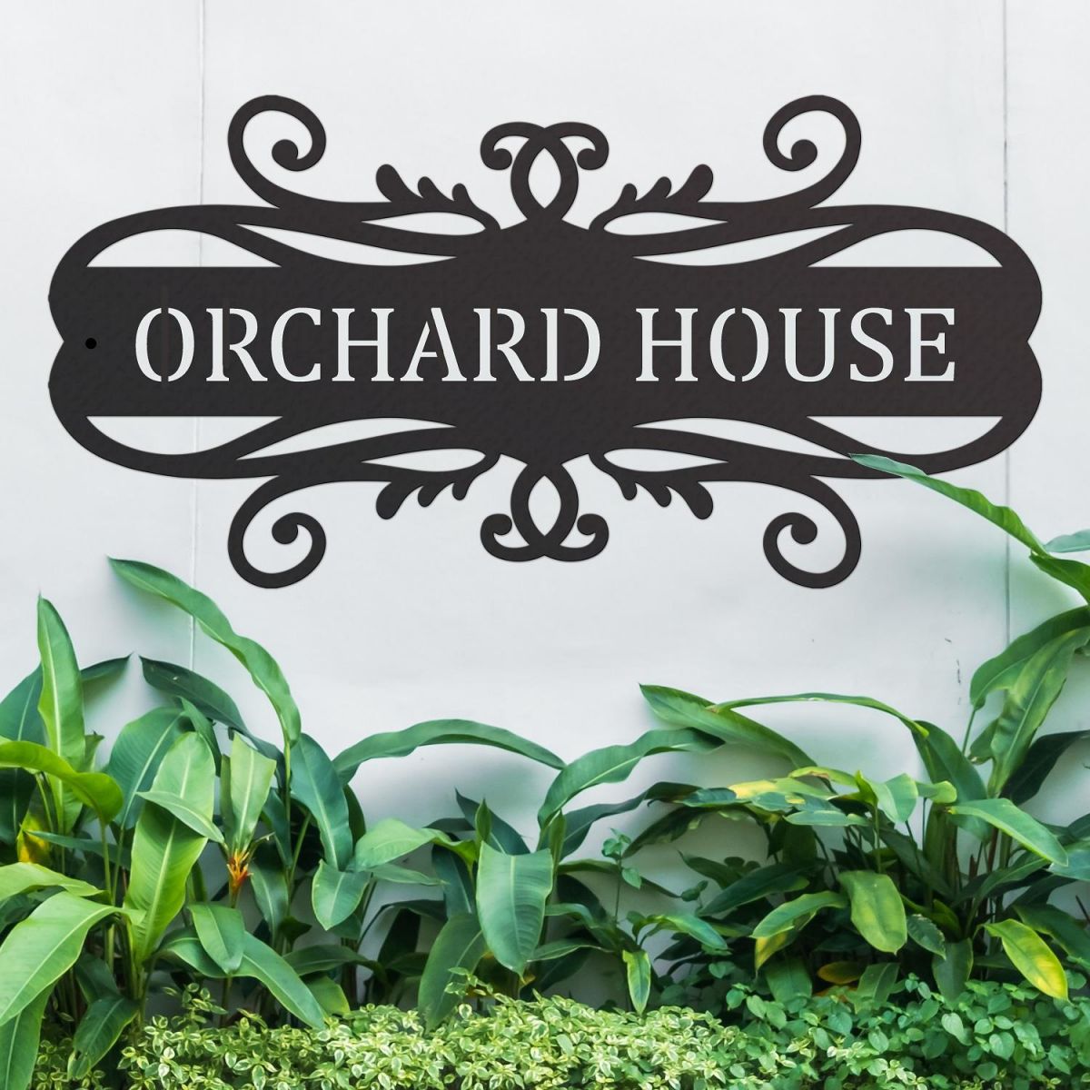 Scroll Design House Name Sign 