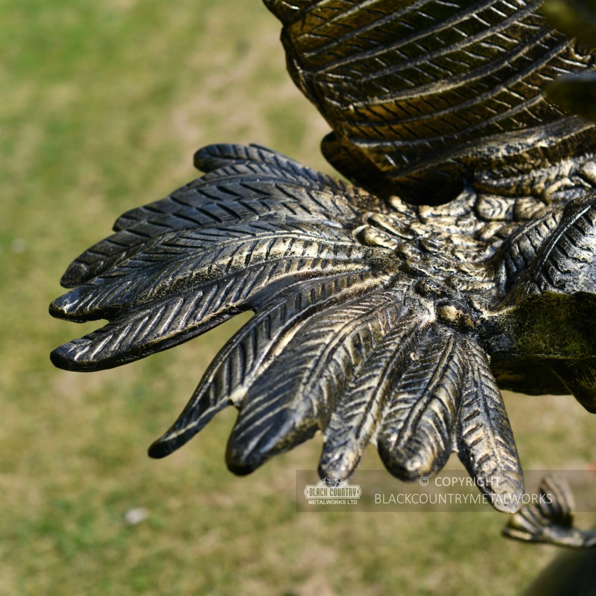 Golden Eagle Catching Fish Garden Ornament