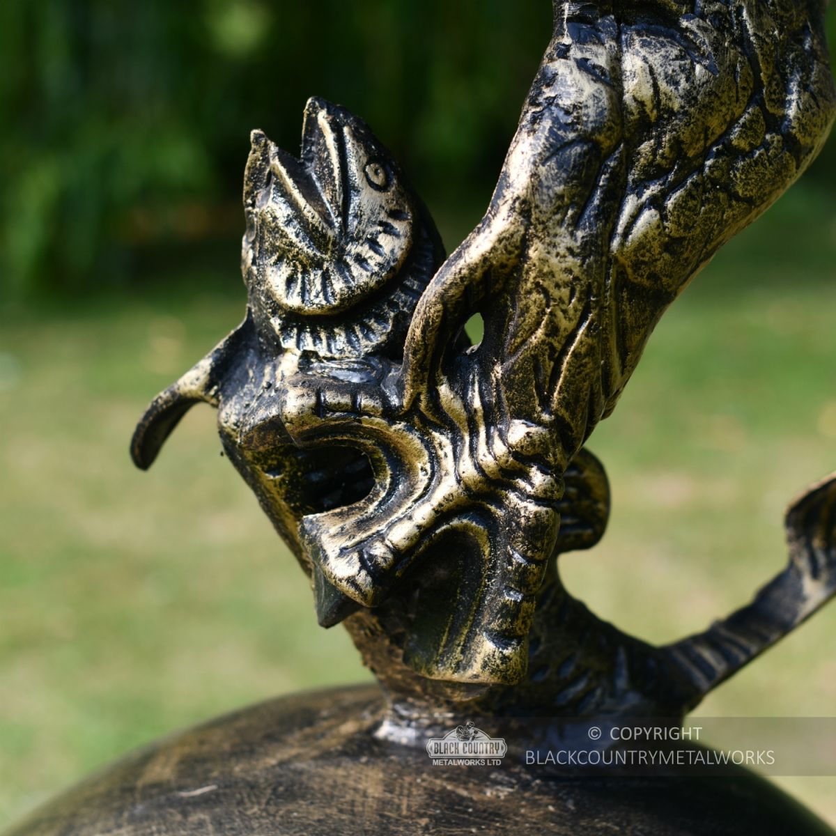 Golden Eagle Catching Fish Garden Ornament