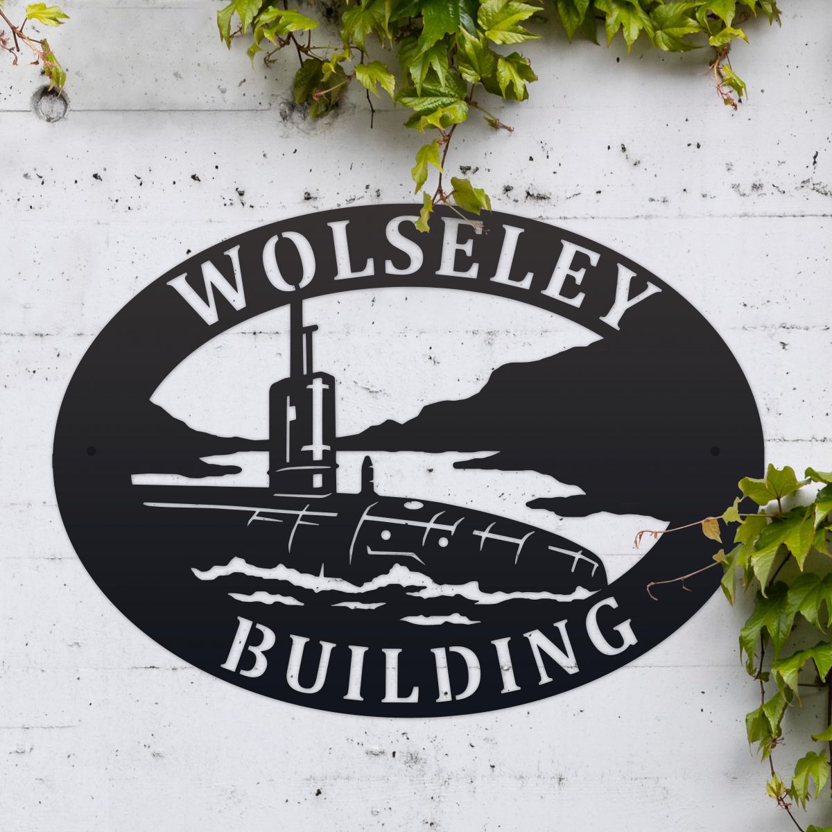 Oval House Name Sign in Situ 