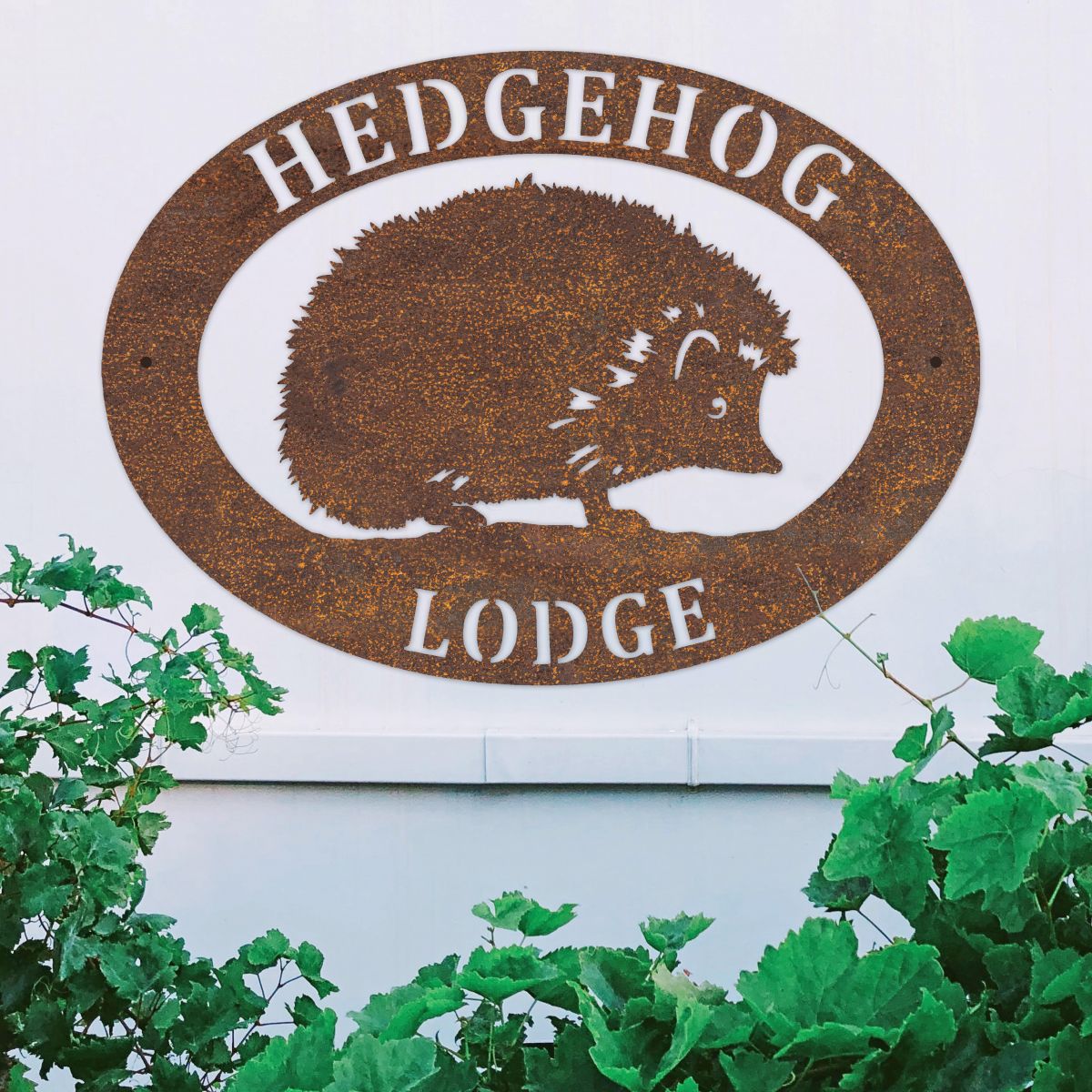 Rustic Hedgehog House Name Sign 