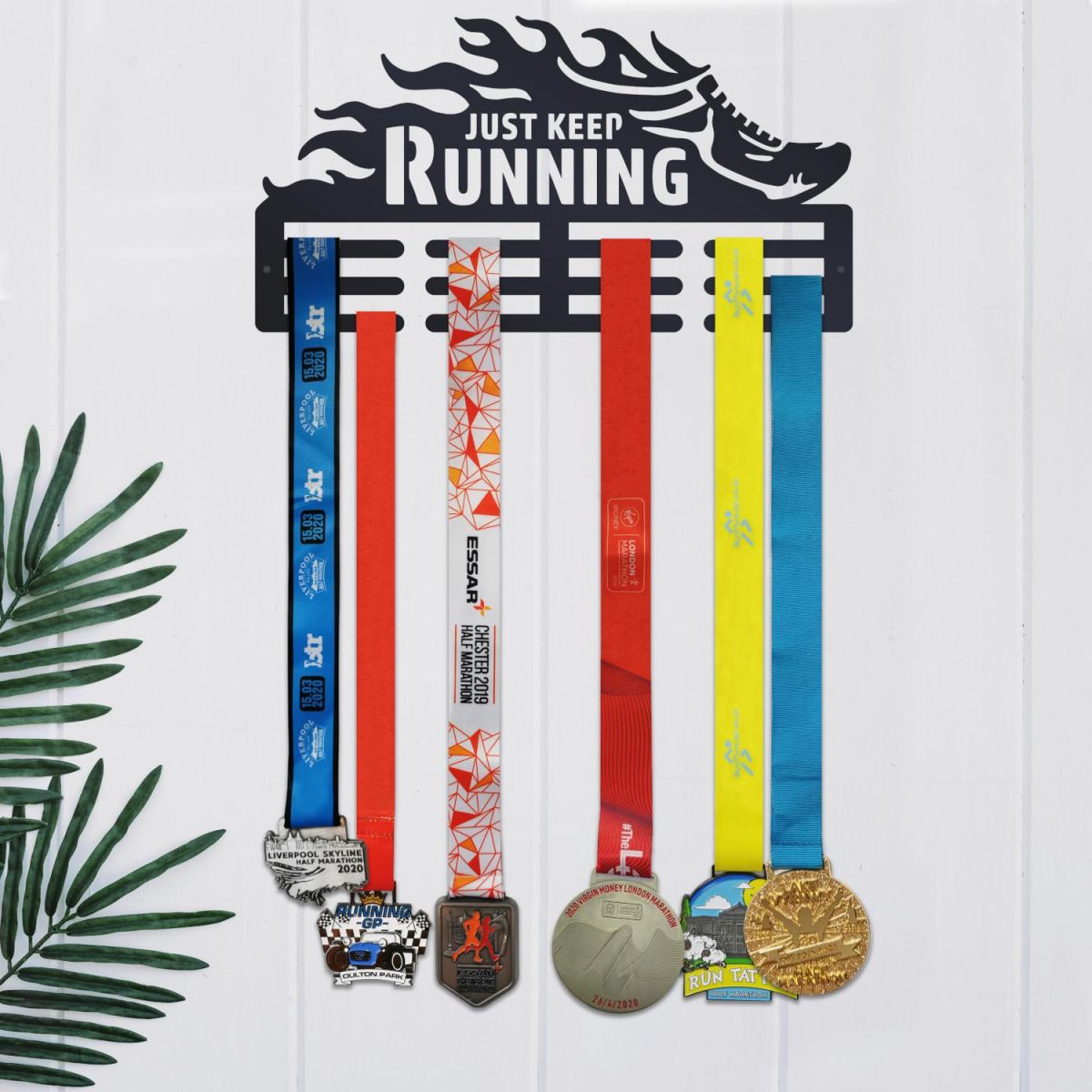 Just Keep Running Sports Medal Hanger in Situ