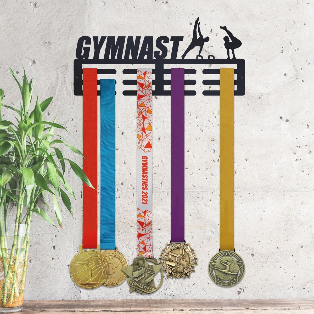 Sports Medal Hanger with Male "Gymnast" 