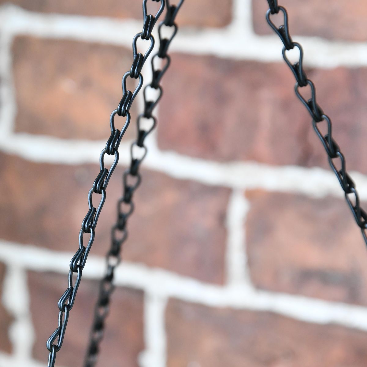 Close up of hanging basket chain 