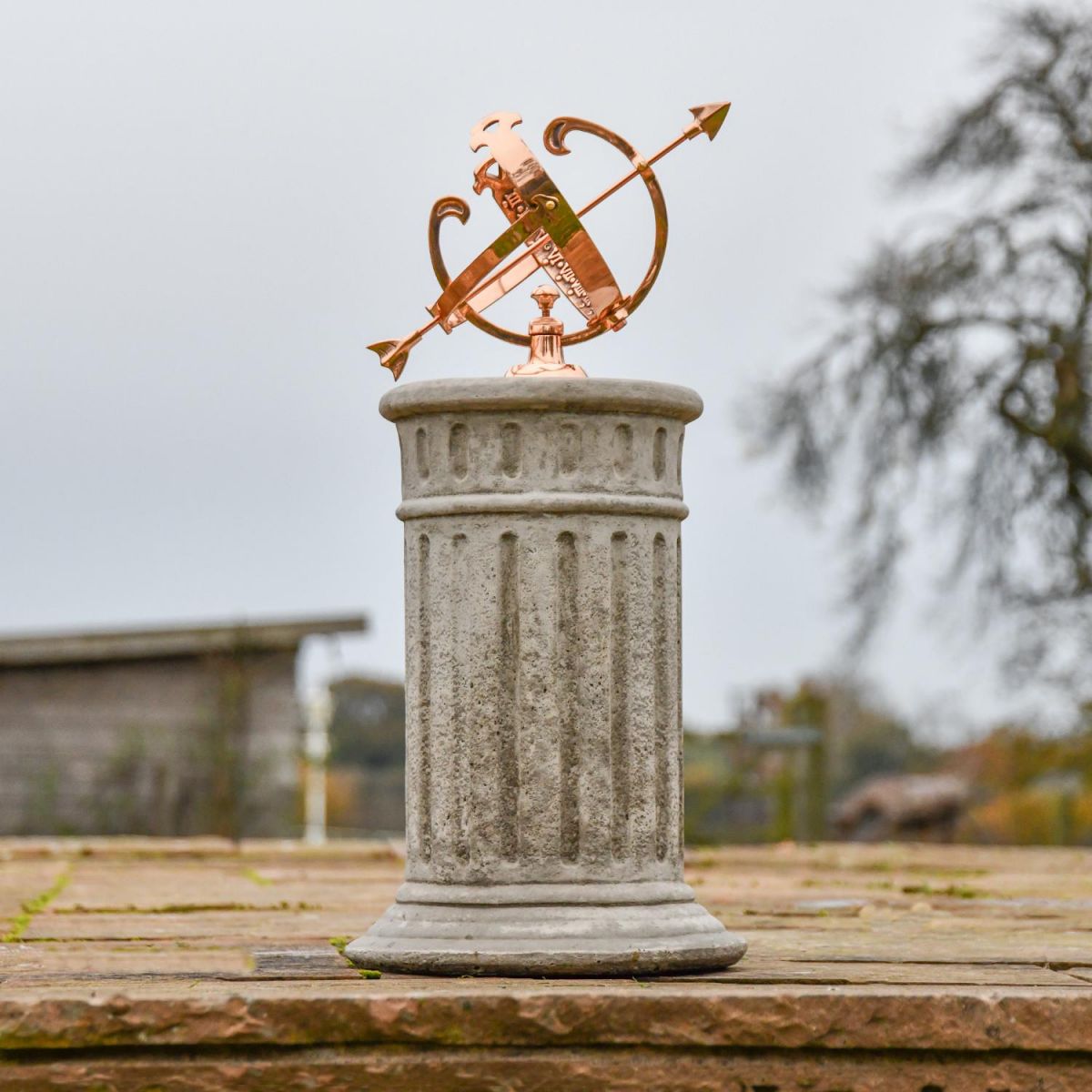 Polished Copper Armillary - 24cm in Situ