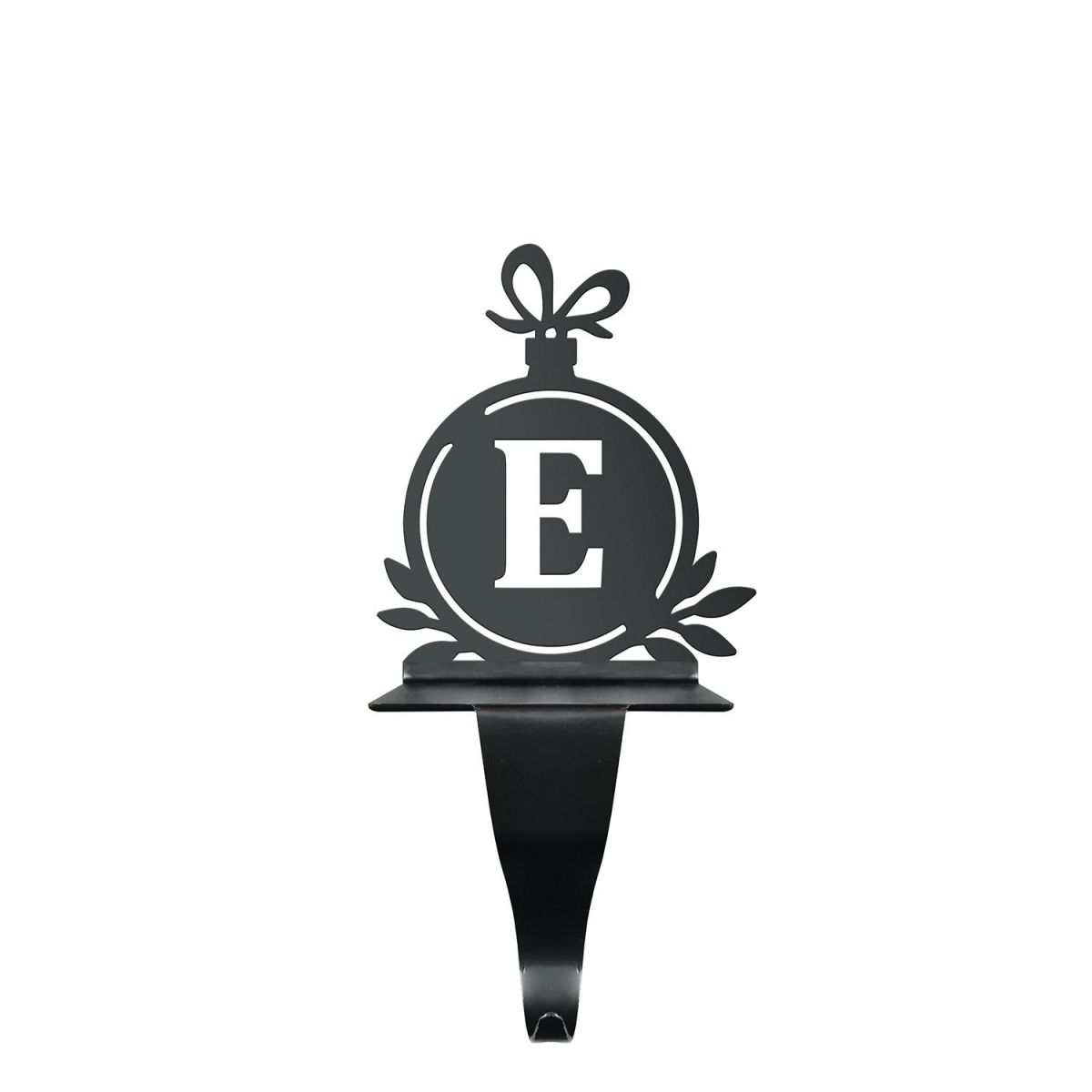 Letter E Stocking Holder in Black