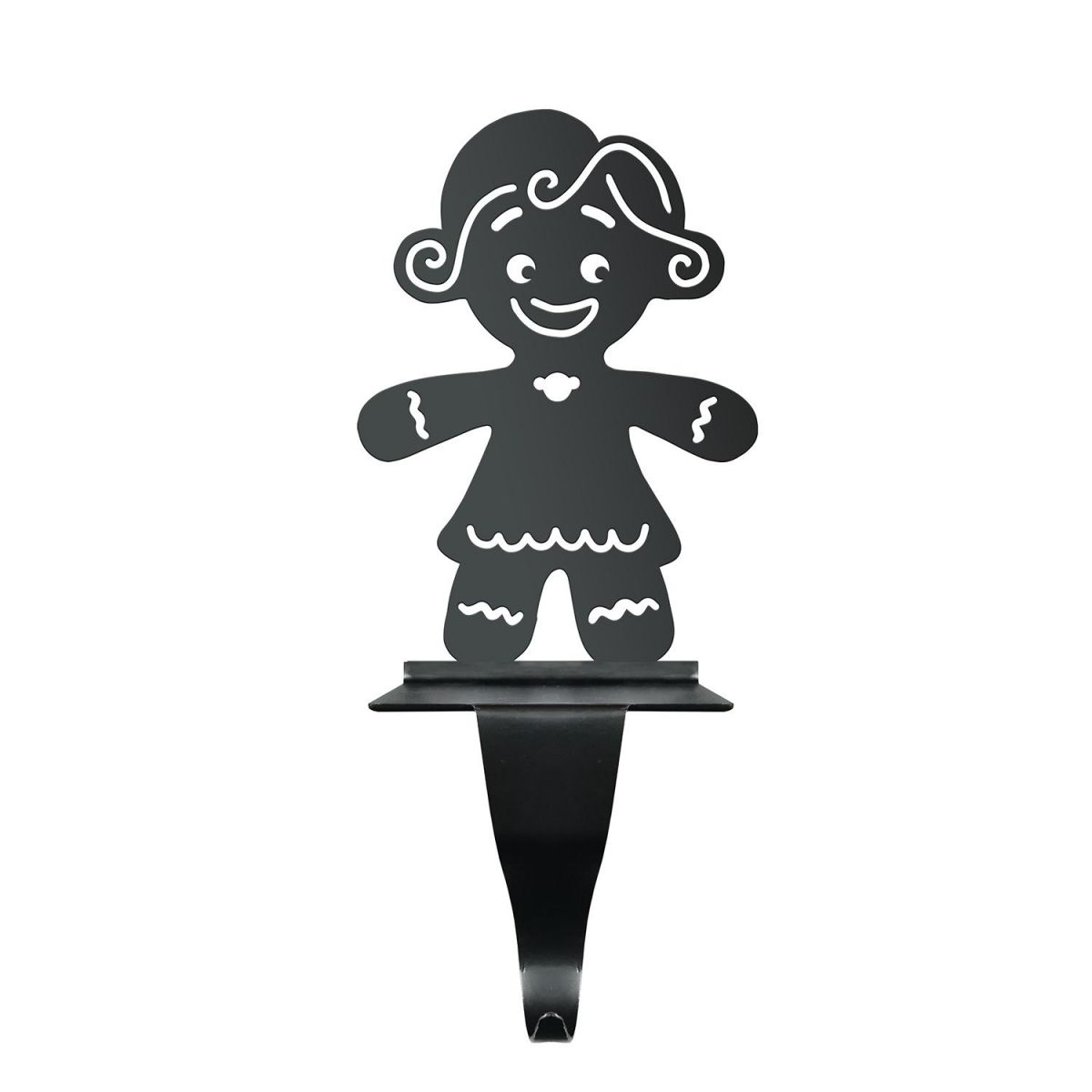 Gingerbread Woman Stocking Holder in Black