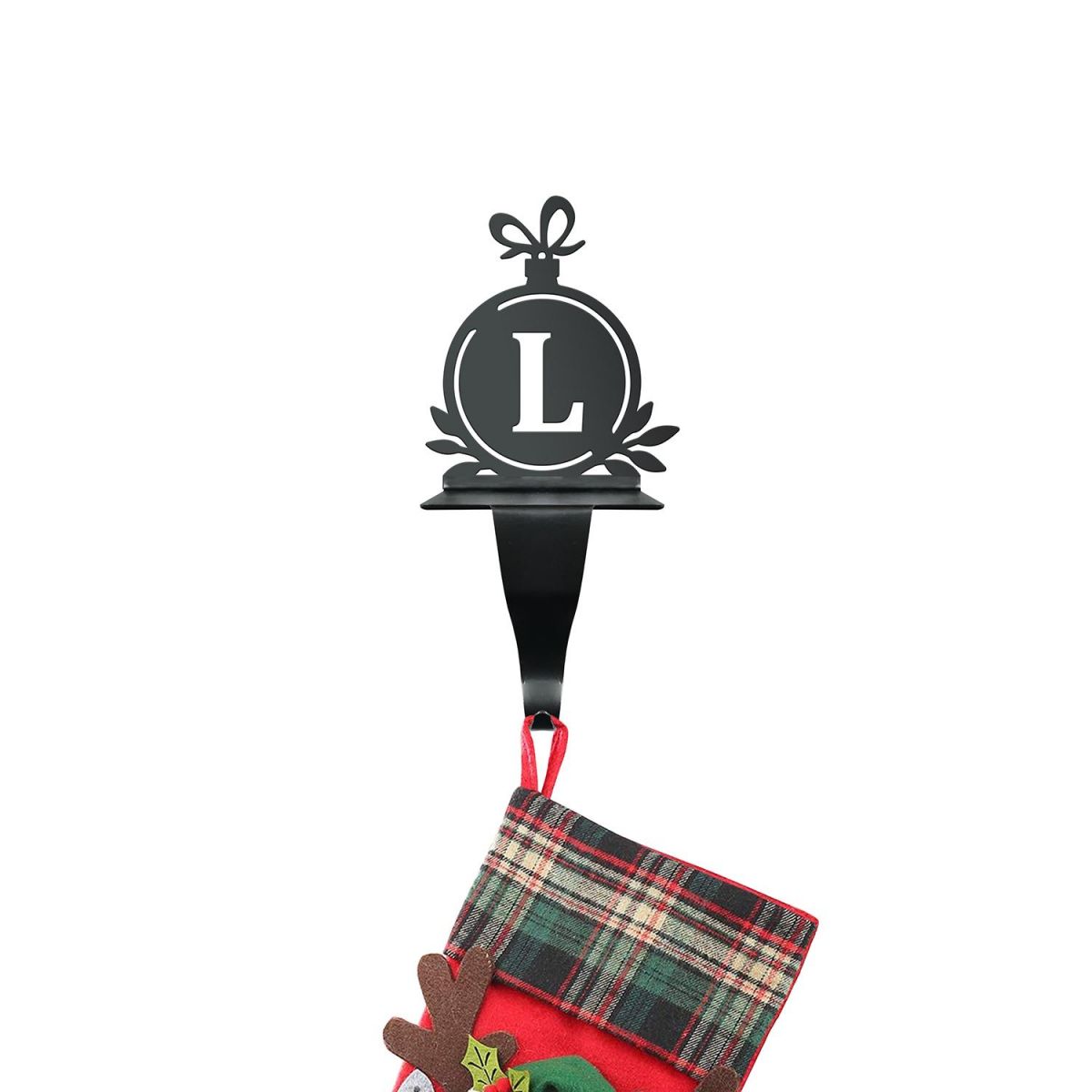 Letter L Stocking Holder Holding a Stocking