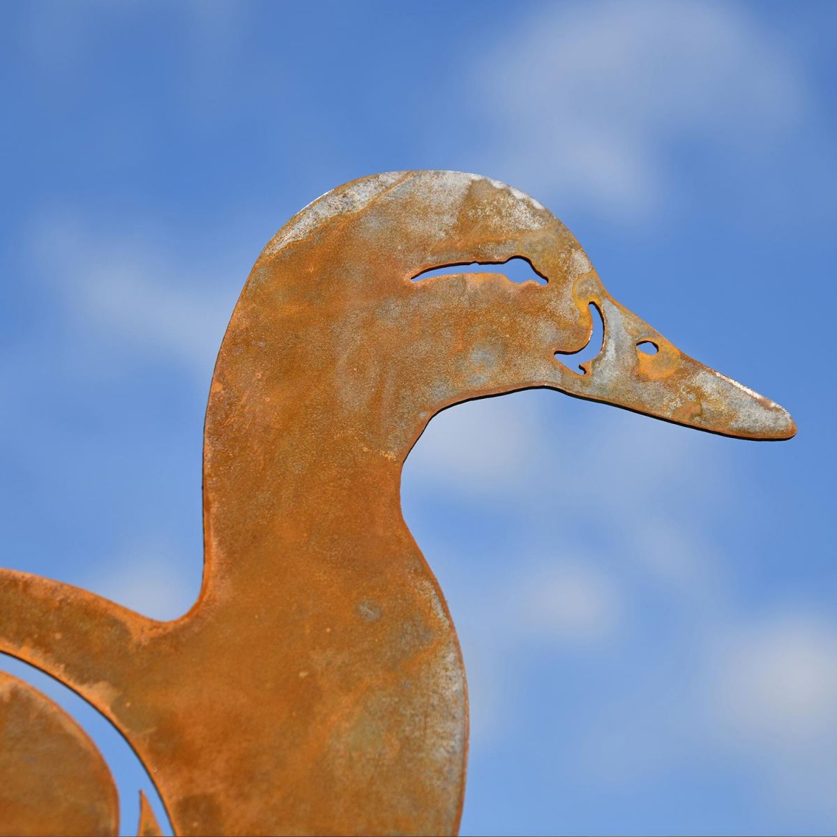 Close-up of the Rustic Finish on the Mallard Duck Silhouette