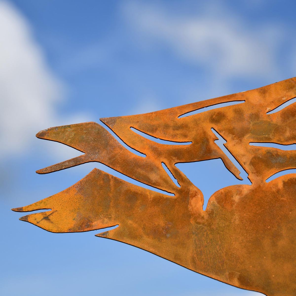 Close-up of the Rustic Finish on the Mallard Duck Silhouette