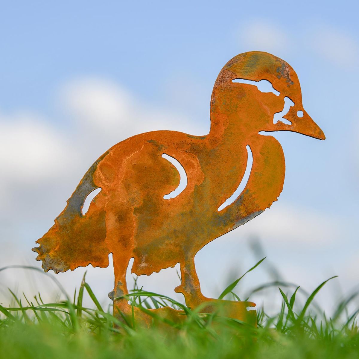 Rustic Walking Duckling Silhouette in Use in the Garden