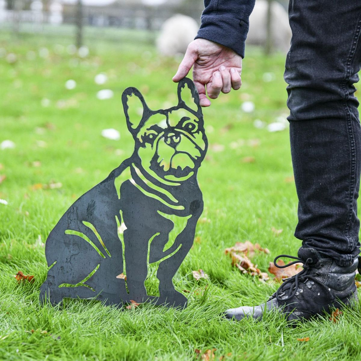 French Bulldog in Unfinished Metal