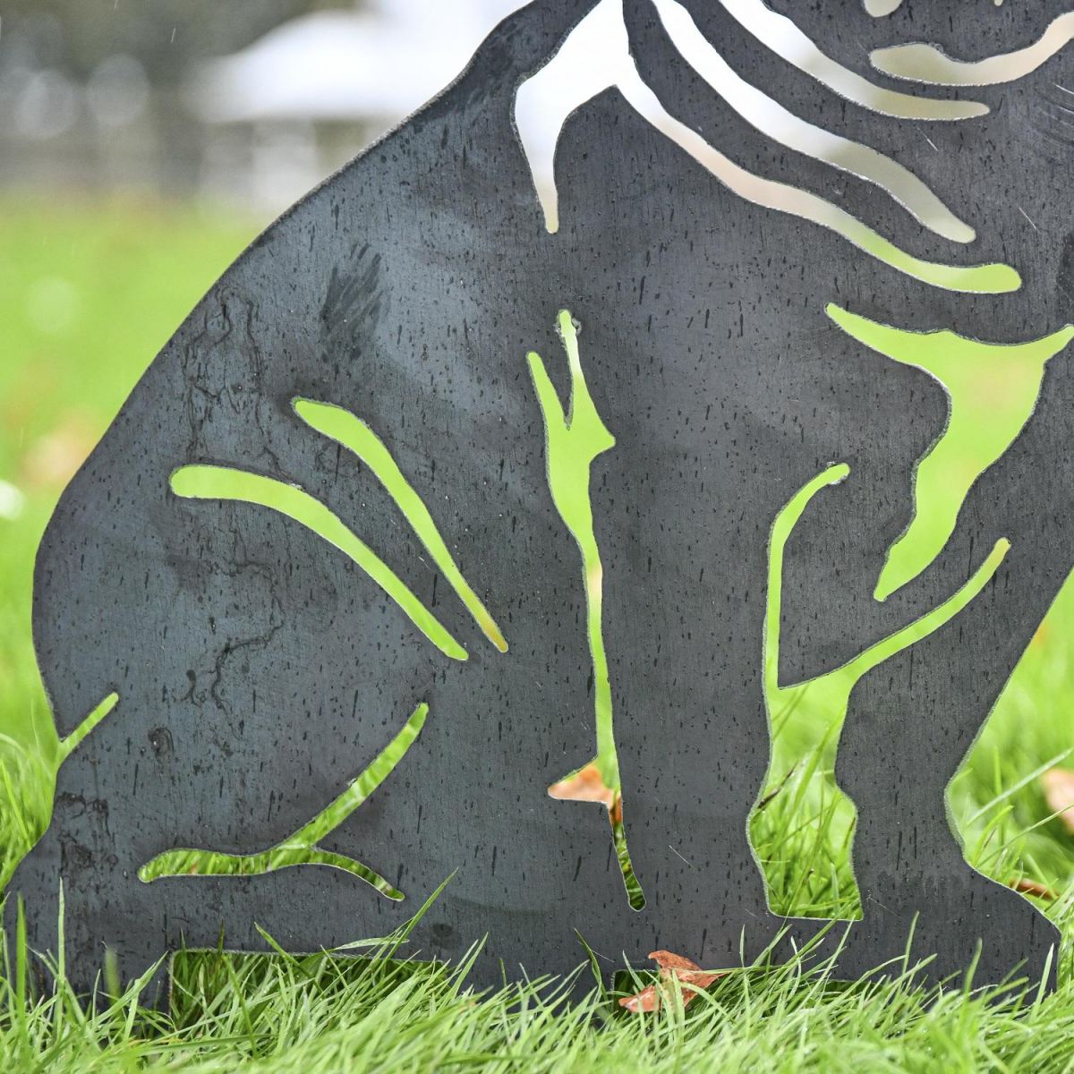 Close up of French Bulldog Body in Unfinished Metal
