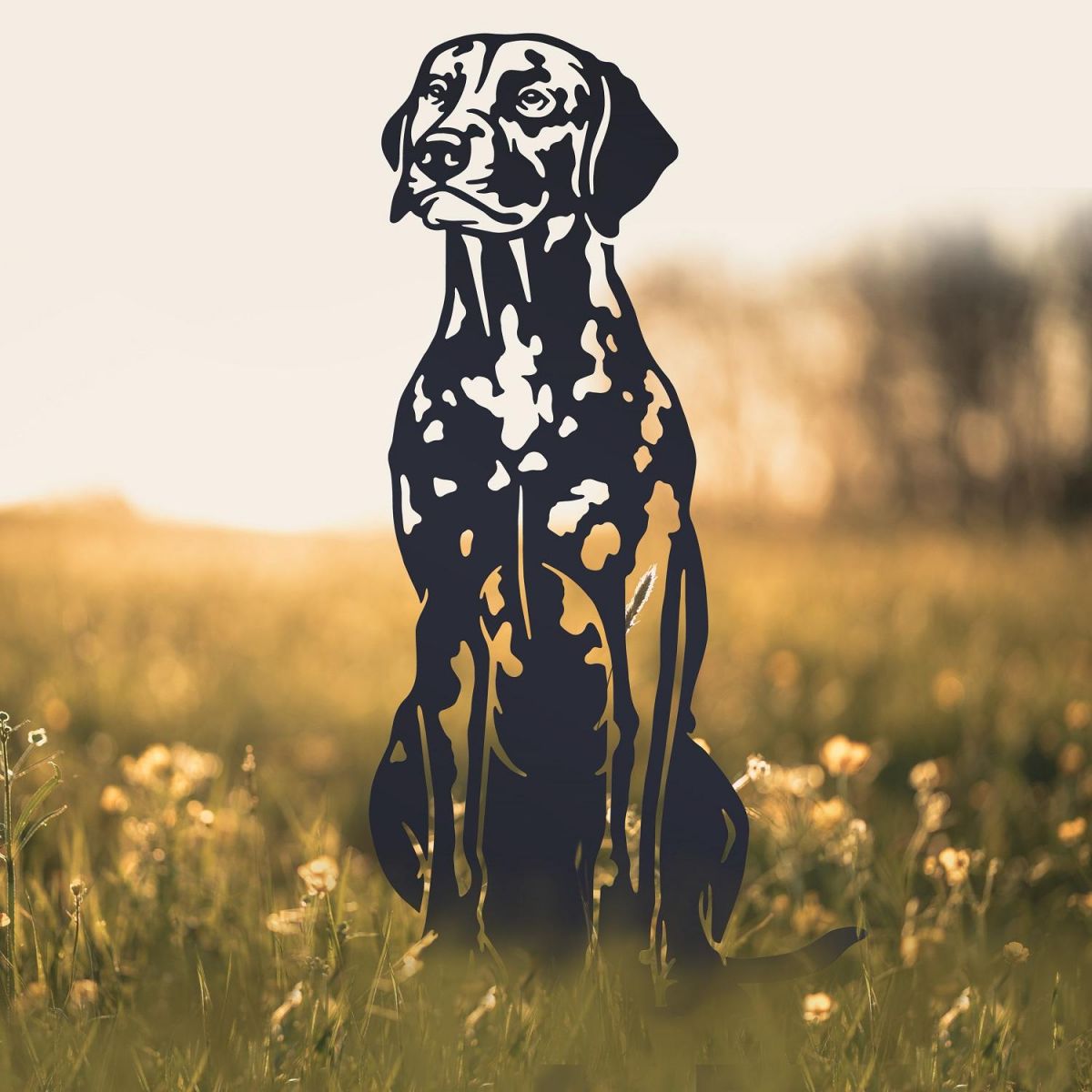 Garden Silhouette of Black Dalmatian 