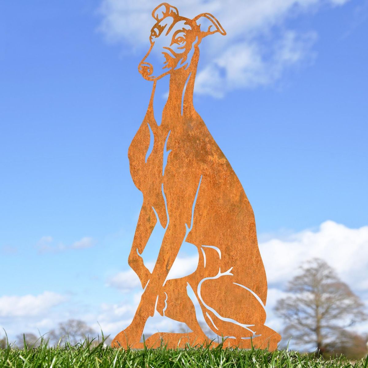 Rustic Finish Greyhound Silhouette 